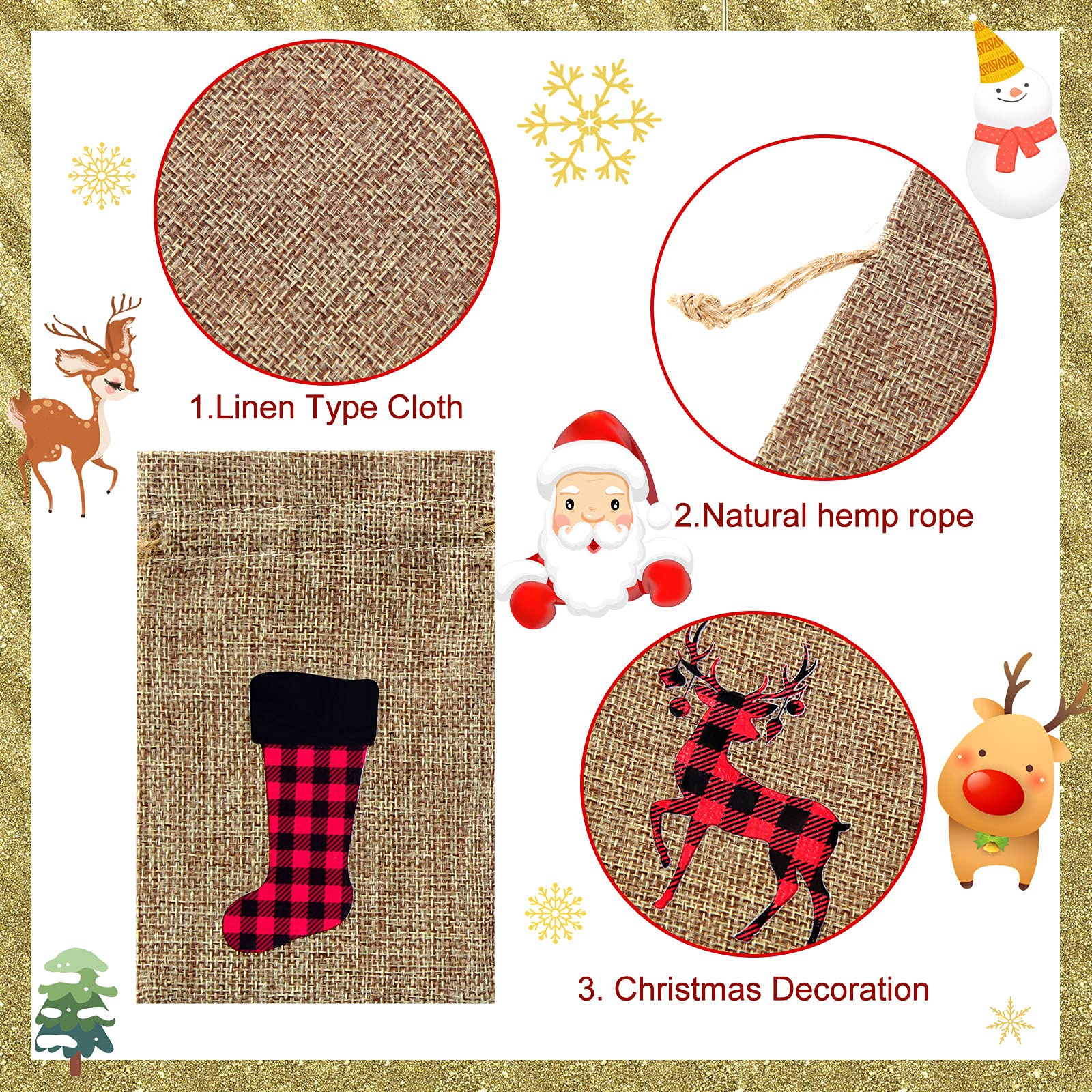24-Piece Christmas Burlap Gift Bags with Drawstrings - Reusable Holiday Treat Bags for Candy, Jewelry & Party Favors - Perfect for Christmas, Weddings & Festive Celebrations