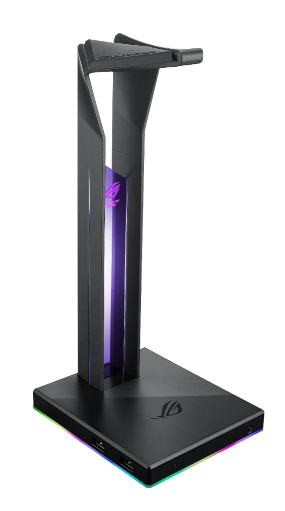 ASUS ROG Throne Qi Gaming Headset Stand with RGB Lighting & Wireless Charging - Premium Headphone Holder for Gamers & Streamers - Perfect for Gaming Setup, Home Office & Streaming Studio