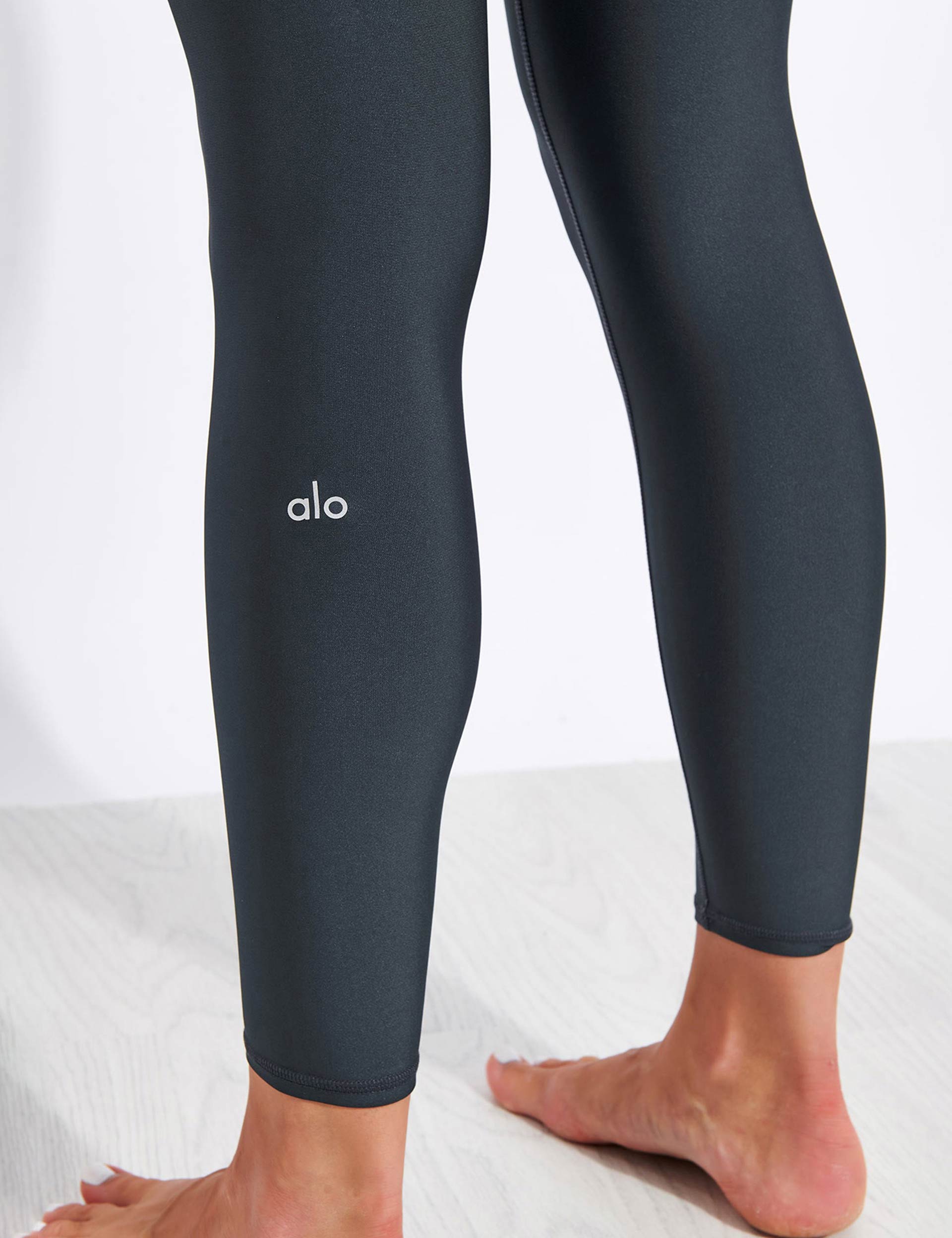 High Waisted Airlift Legging 7/8 Length - Anthracite Gray for Yoga, Running & Workouts - Butt Lifting & Tummy Control Activewear