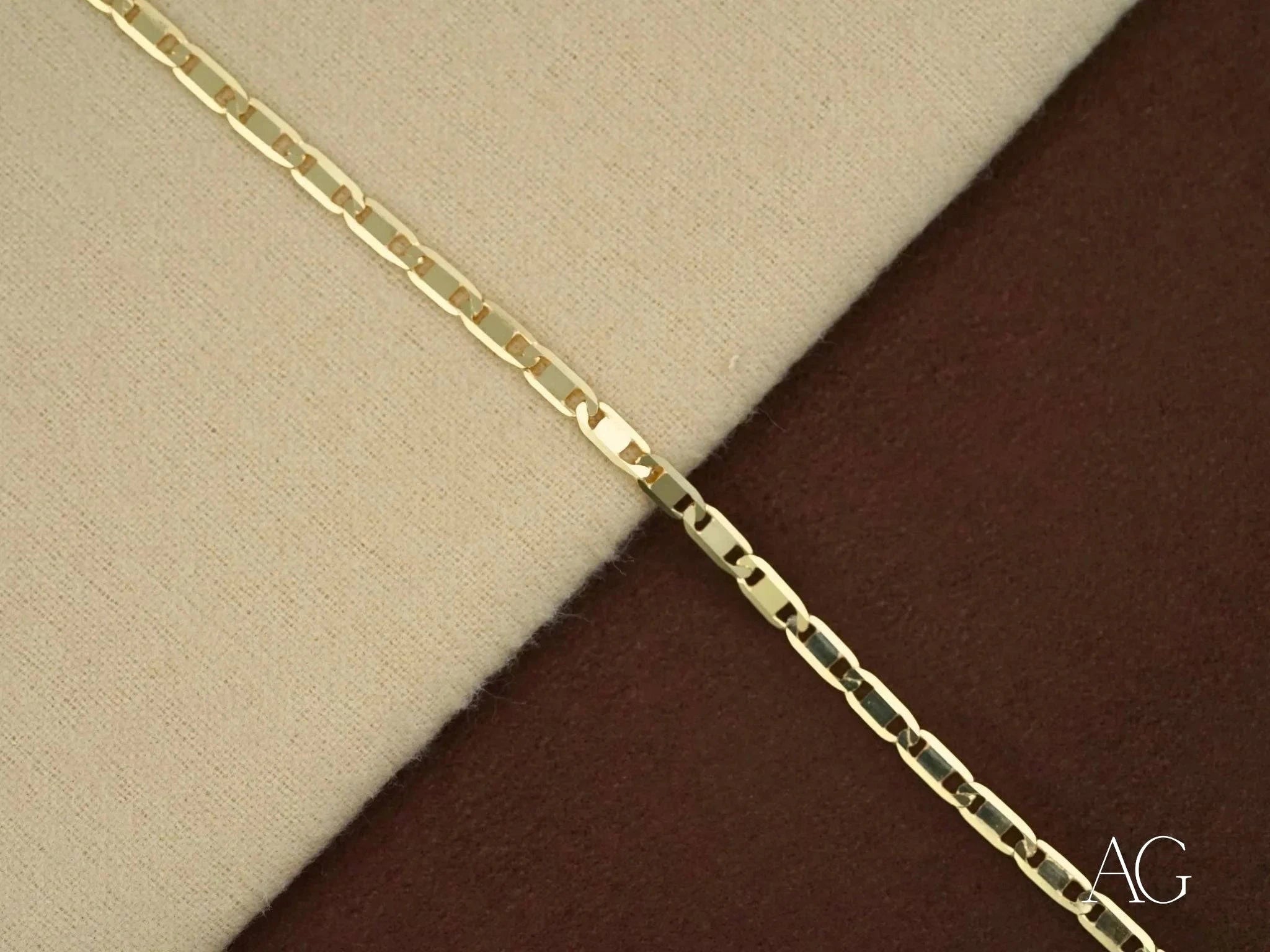 18K Solid Gold Piastrine Link Bracelet for Women - Elegant & Durable Jewelry Gift for Birthday, Anniversary & Special Occasions