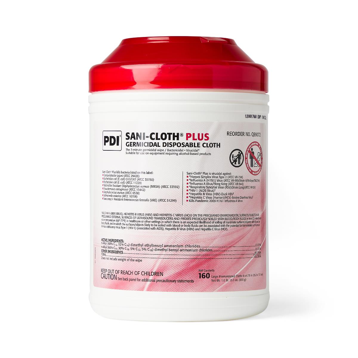 Sani-Cloth Plus Germicidal Disinfectant Wipes | Kills 99.9% of Germs & Viruses | Hospital-Grade Cleaning for Home, Office & Healthcare Facilities | EPA-Registered Surface Disinfectant