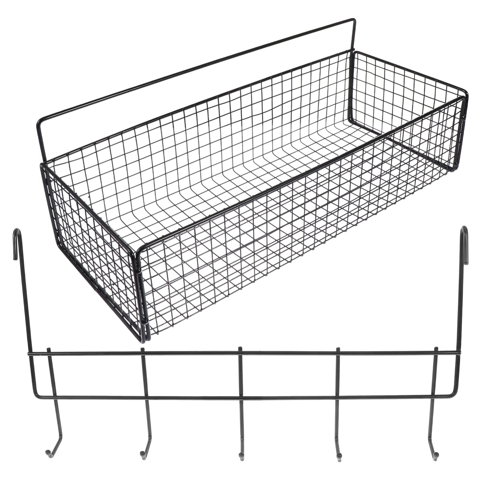 Cabilock Wall Mounted Storage Shelf Set - No Nail Bathroom Organizer with Grid Baskets for Toys, Towels & Essentials | Space-Saving Bathroom & Kitchen Storage Solution