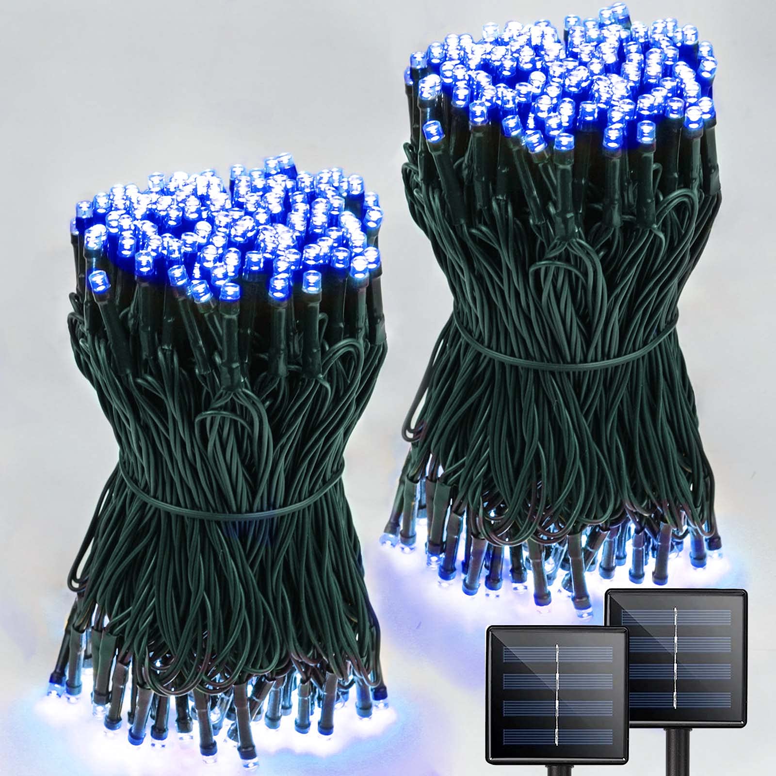 **Upgraded 2-Pack 85FT Solar String Lights Outdoor - Ultra-Bright 480 LED Waterproof Solar Fairy Lights with 8 Modes | Perfect for Garden, Patio, Christmas, Party & Wedding Decor (Blue)**