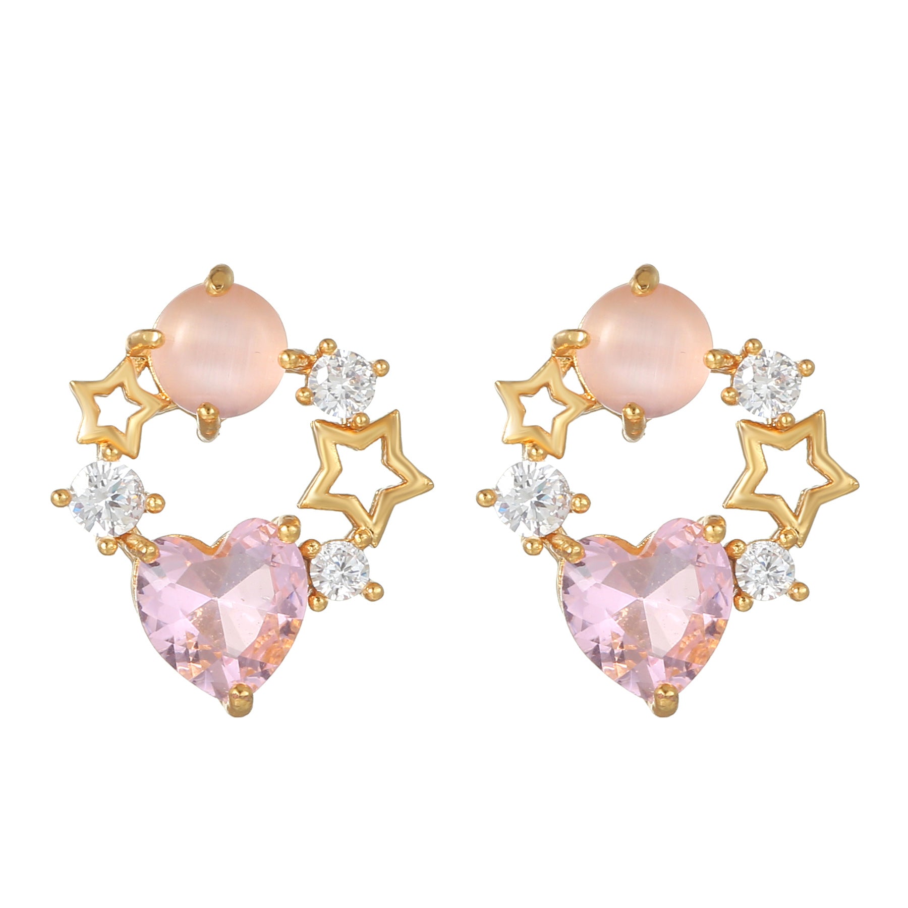 20G Pink Sweet Heart Forward Helix Conch Earrings for Women | Cartilage Hoop Earrings | EGD0433 | Perfect for Daily Wear, Parties & Gifts