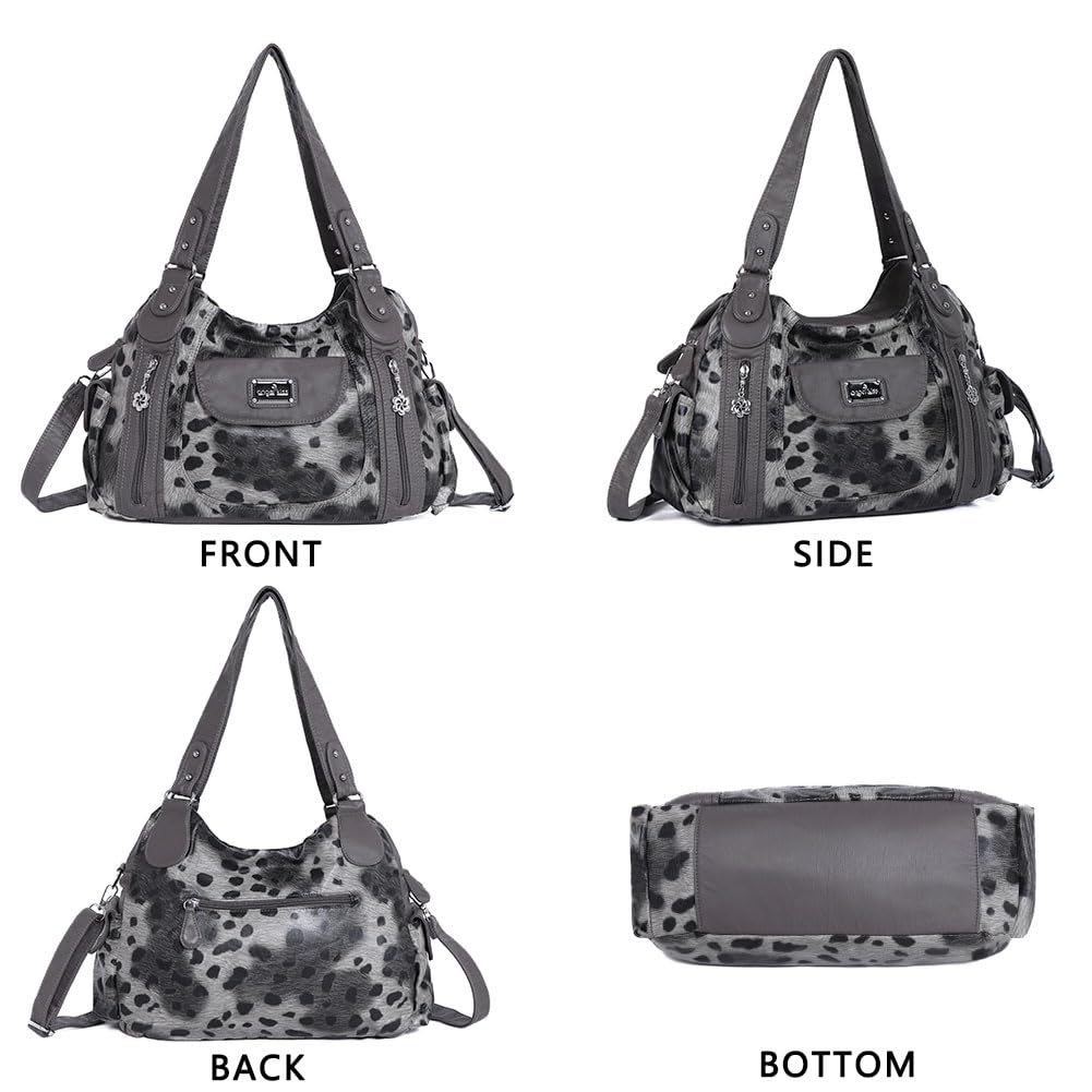 Angel Kiss Women's Large Shoulder Bag - Multipocket Faux Leather Hobo Tote Purse & Satchel for Work, Travel & Everyday Use