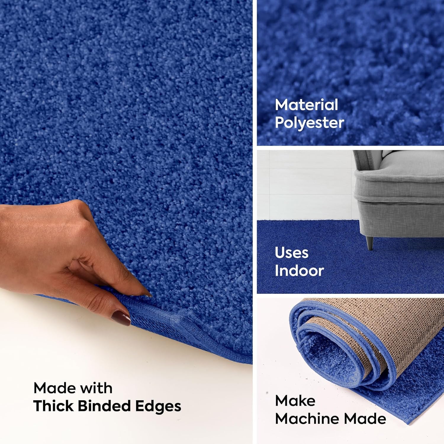 Ambient Galaxy Way Kids' Favorite Area Rugs Neon Blue - 7' Round Indoor Stain-Resistant Carpet | Perfect for Living Room, Bedroom, Nursery & Playroom | Pet-Friendly & Child-Safe Non-Slip Rug | USA-Made Space-Themed Home Decor for Kids' Rooms & Family Areas