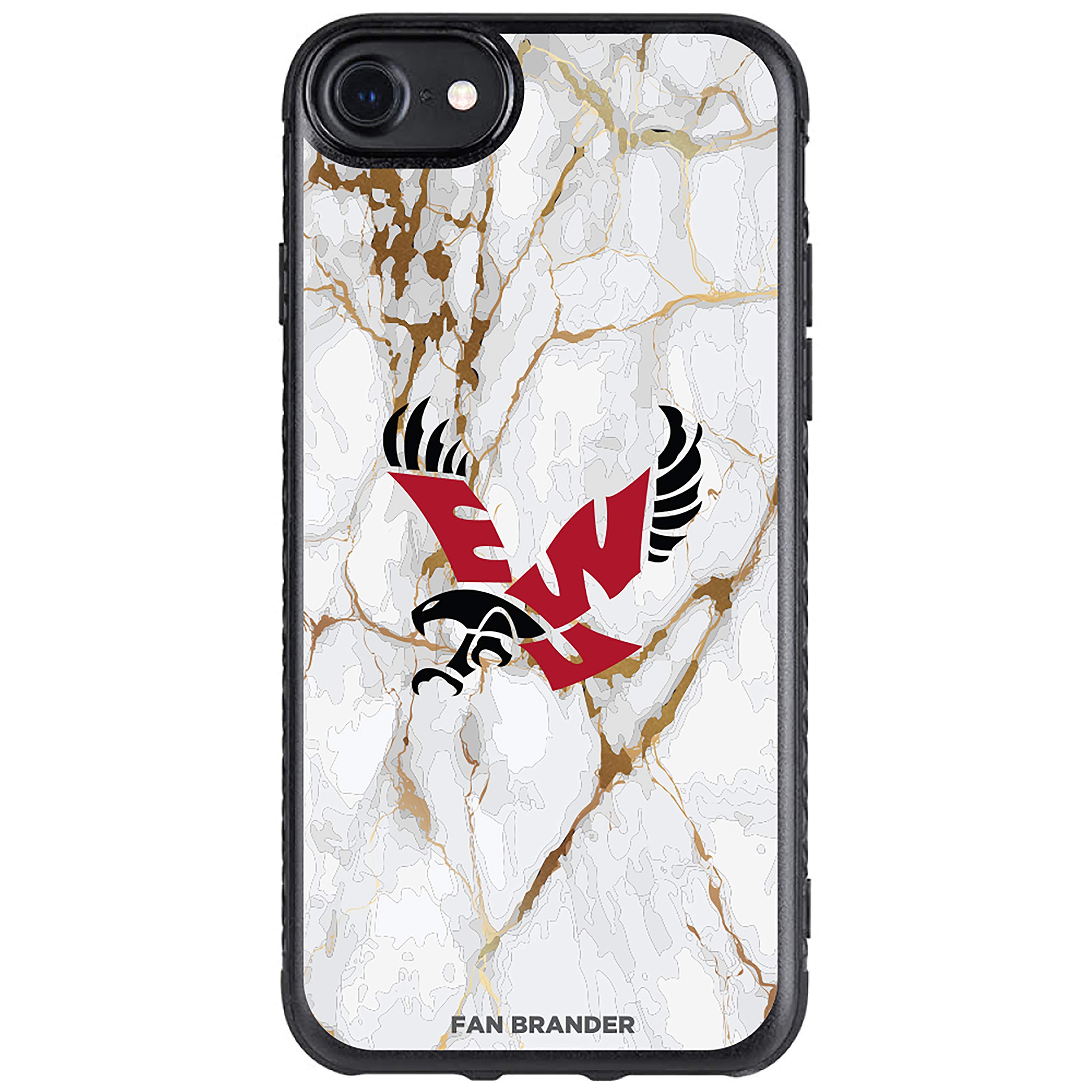NCAA Fan Brander Phone Case with White Marble Design - Compatible with Apple iPhone | Perfect for Game Days, School Pride & Everyday Protection