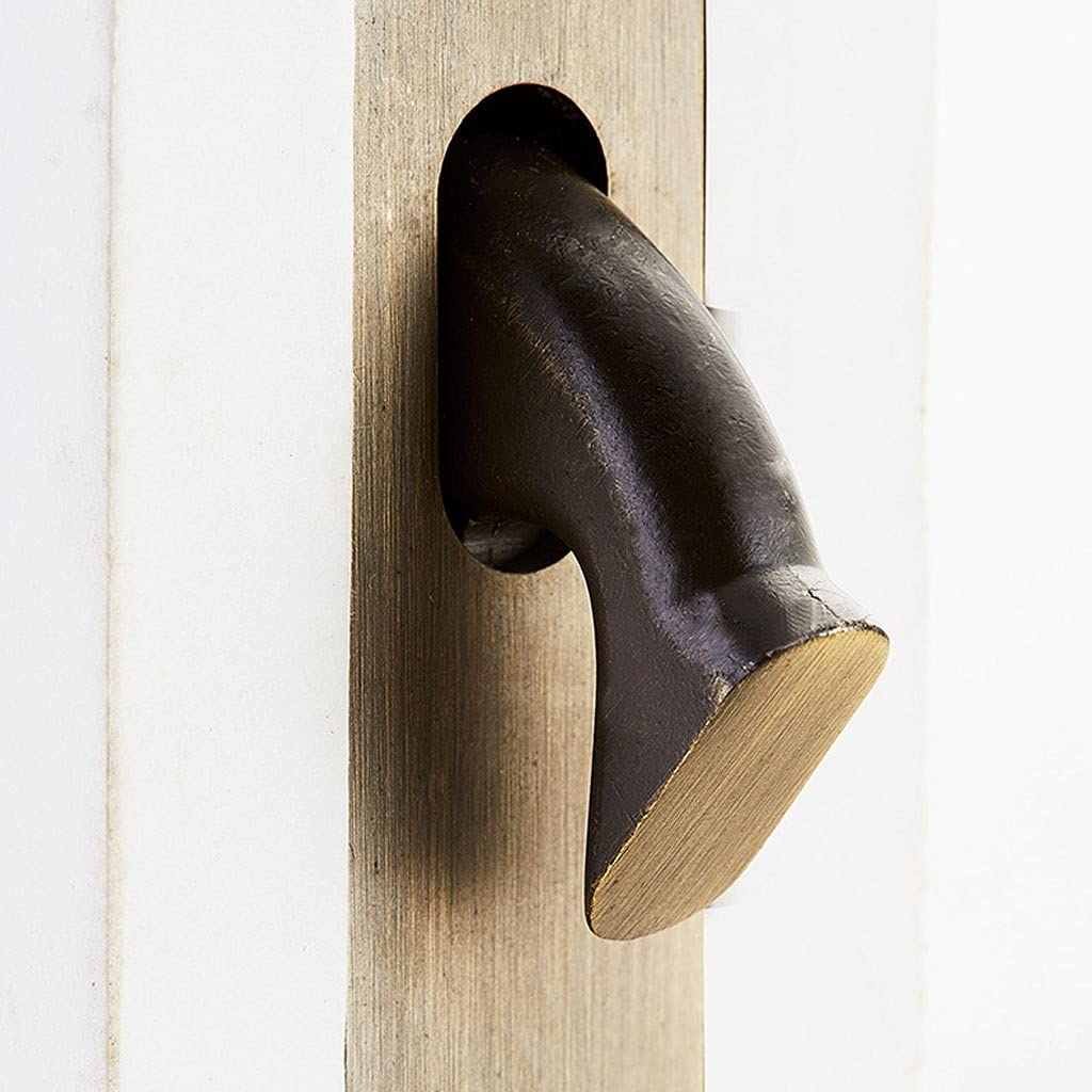 Pure Copper Sliding Door Knob Lever with Key - Concealed Hook Lock Handle for Bedroom Doors (Bronze) | Secure & Stylish Interior Door Solution for Homes & Offices