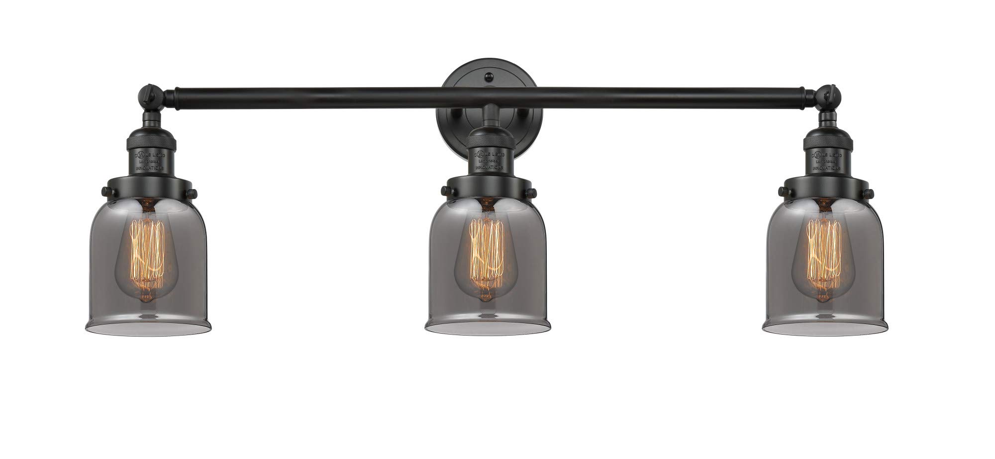Innovations 205-BK-S-G53 3-Light Adjustable Bathroom Vanity Light Fixture in Matte Black - Perfect for Modern Bathroom, Powder Room & Spa Decor