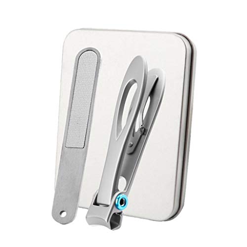 **Professional Toenail Clippers Set for Thick Nails – Ultra Wide Jaw Opening, Heavy Duty Nail Cutter with Nail File – Ideal for Ingrown Nails, Manicure, Pedicure – Perfect for Seniors, Men & Women (Set of 2, Silver) – Great for Home, Travel & Salon Use**