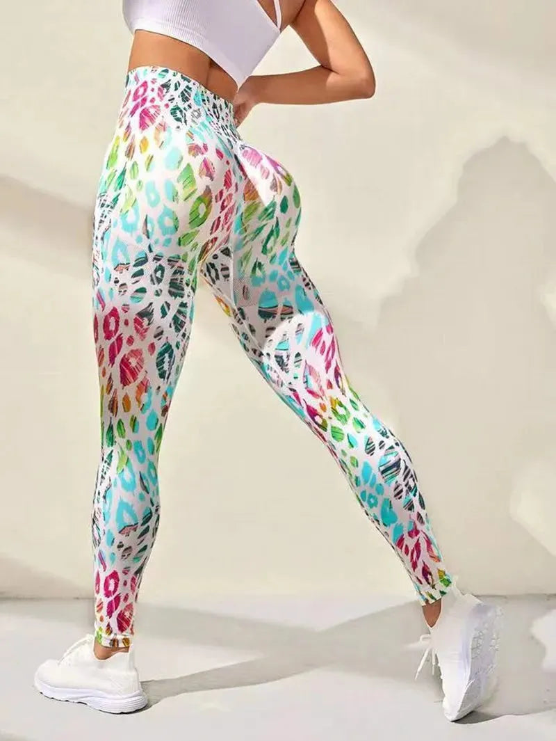 3D Printing Seamless Peach Tie Dye Yoga Pants - High Waist Push Up Workout Leggings for Women | Breathable Gym Tights, Running & Fitness Clothing | Perfect for Yoga, Pilates & Lounge Wear