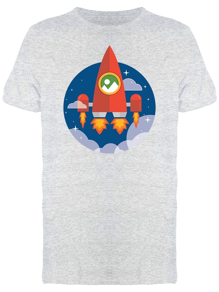 Red Giant Rocket Ship Graphic T-Shirt for Men | Cool Space-Themed Casual Tee | Perfect for Everyday Wear, Gifts & Space Enthusiasts