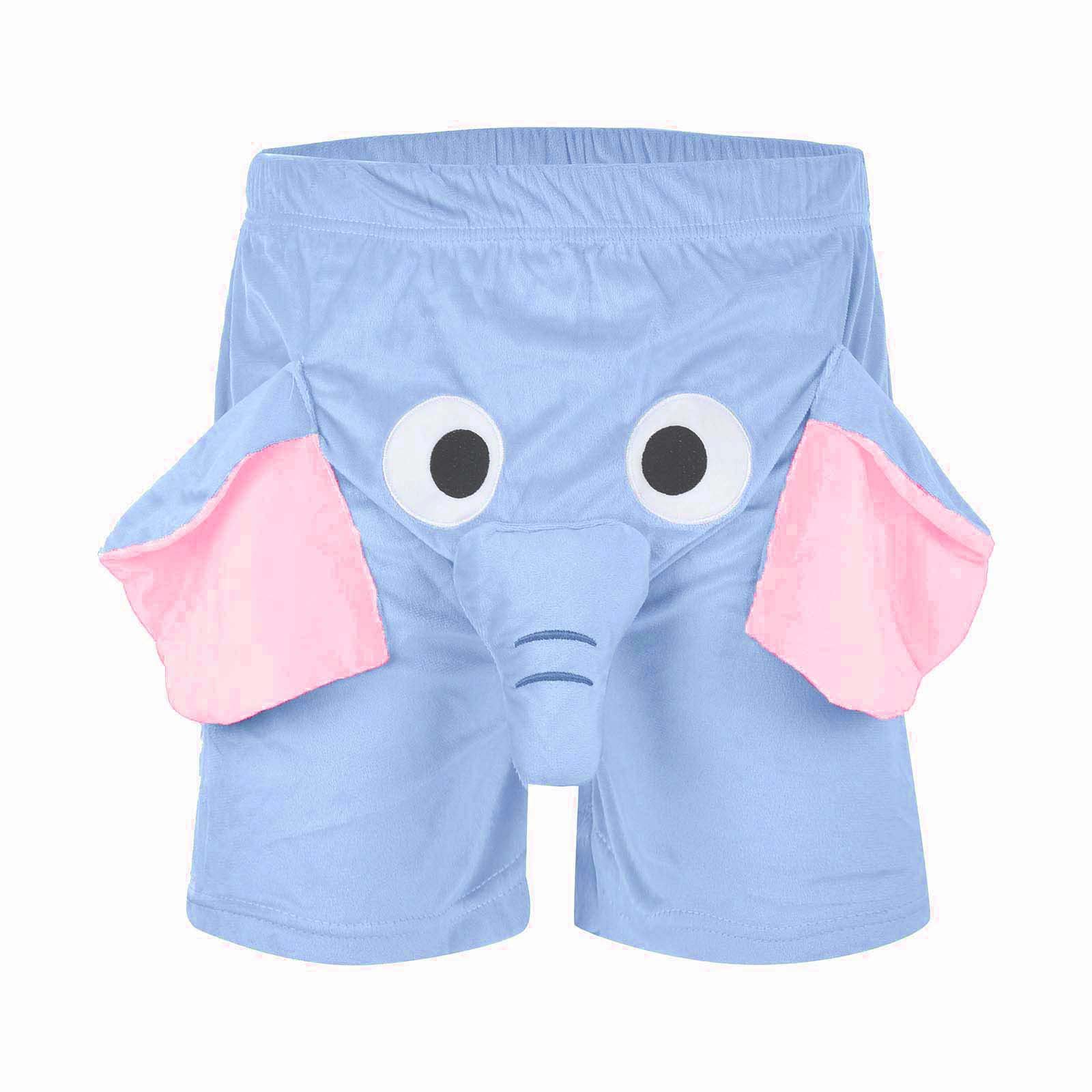 Funny Elephant Boxer Shorts for Men - Novelty Animal Themed Underwear with Ringing Pants Prank - Comfortable Polyester Summer Shorts for Gifts, Parties & Sleepwear