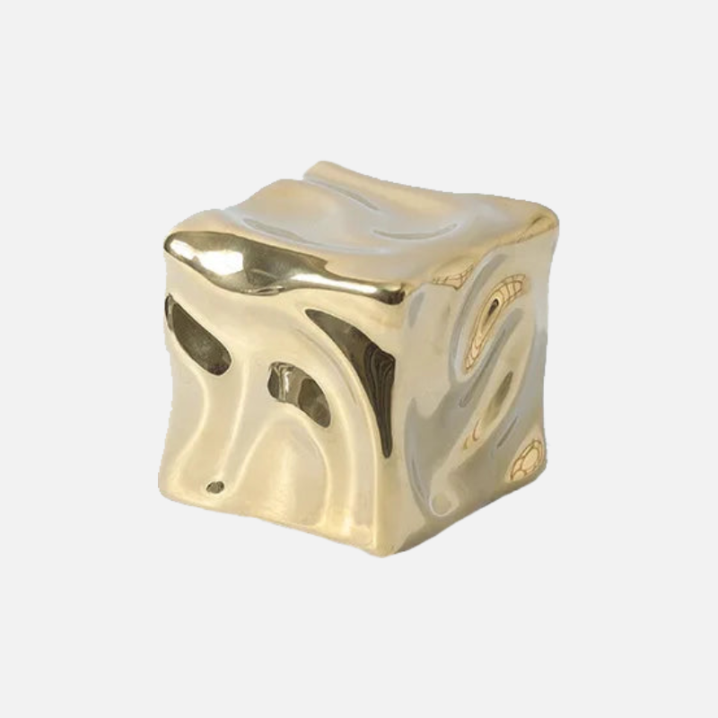 Elegant Draped Cube Ornament - Modern Home Decor for Christmas Tree, Holiday Party & Wedding Centerpiece Decoration