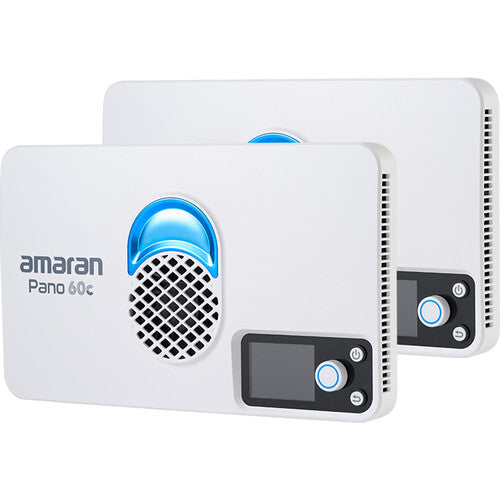 Amaran Pano 60C RGB COB LED Light Panel - 2 Light Kit with White Light for Photography, Videography & YouTube Studio Lighting