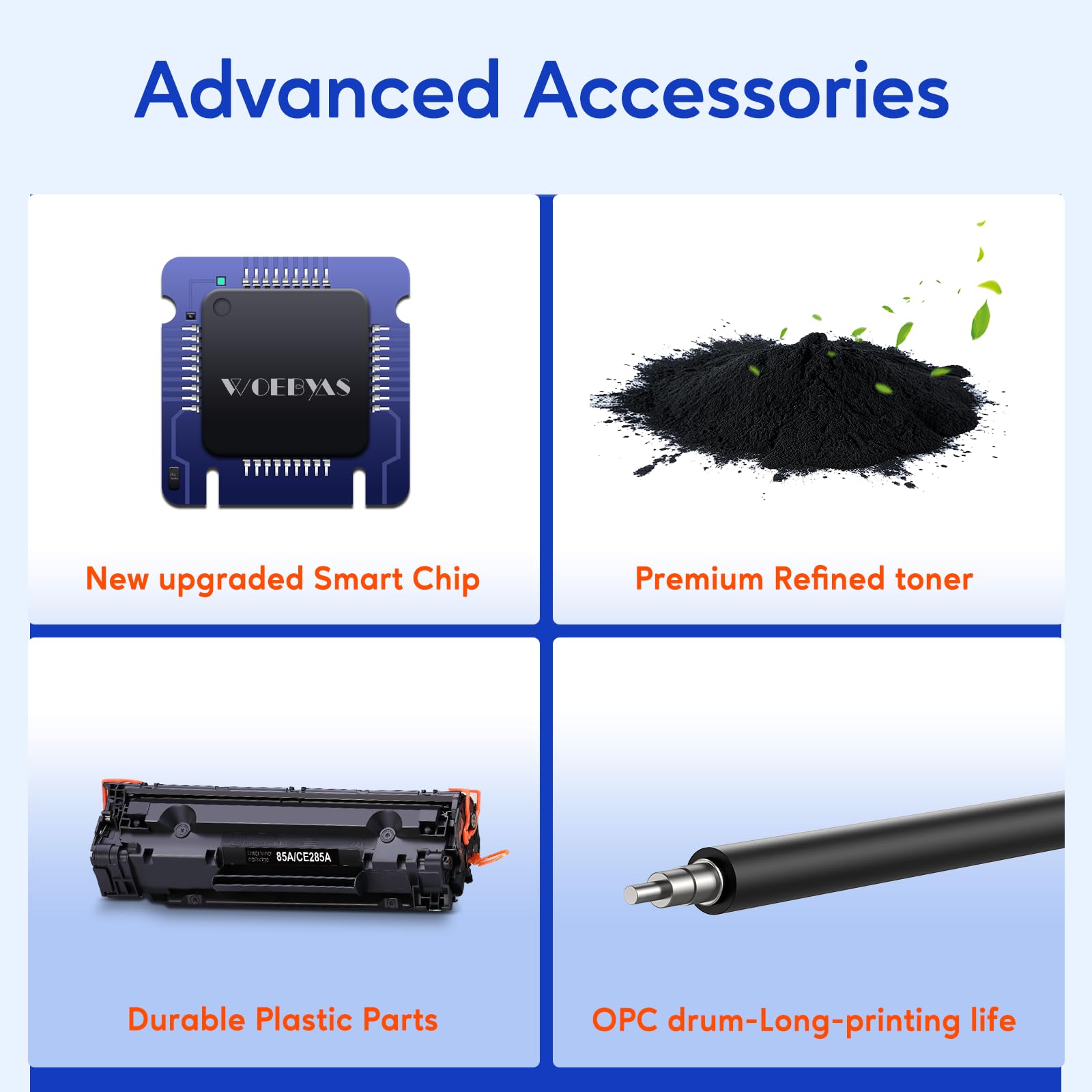 HP 85A CE285A Compatible Toner Cartridge (4-Pack, Black) - Works with HP LaserJet Pro P1102W, P1109W, M1212, M1212NF, M1217NFW Printers - Ideal for Home & Office Printing Needs