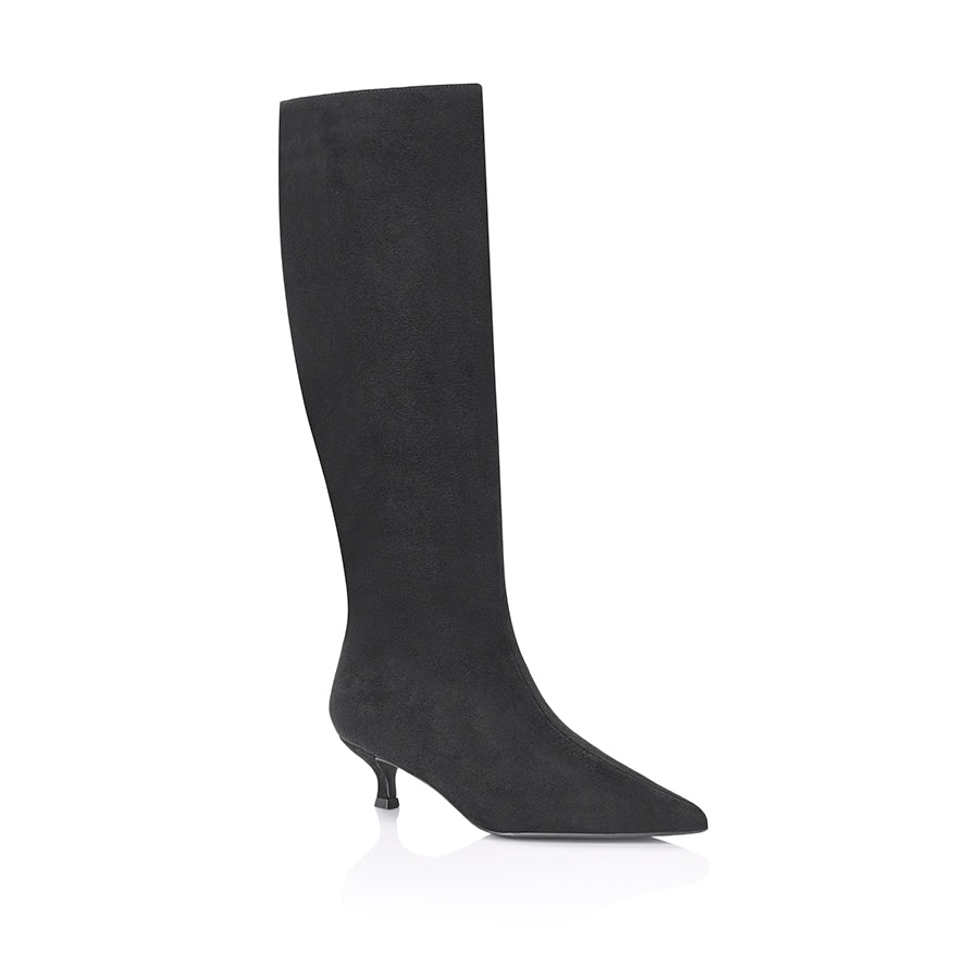 Lucila Women's Knee High Boots - Black Micro Suede - Stylish & Comfortable for Fall & Winter Fashion, Office Wear & Night Out