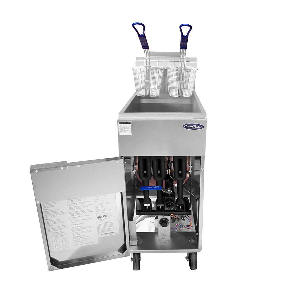 Atosa ATFS 35ES 35 lb. Commercial Gas Deep Fryer - 60,000 BTU Heavy Duty Energy Star Certified for Restaurants, Fast Food & Catering Businesses