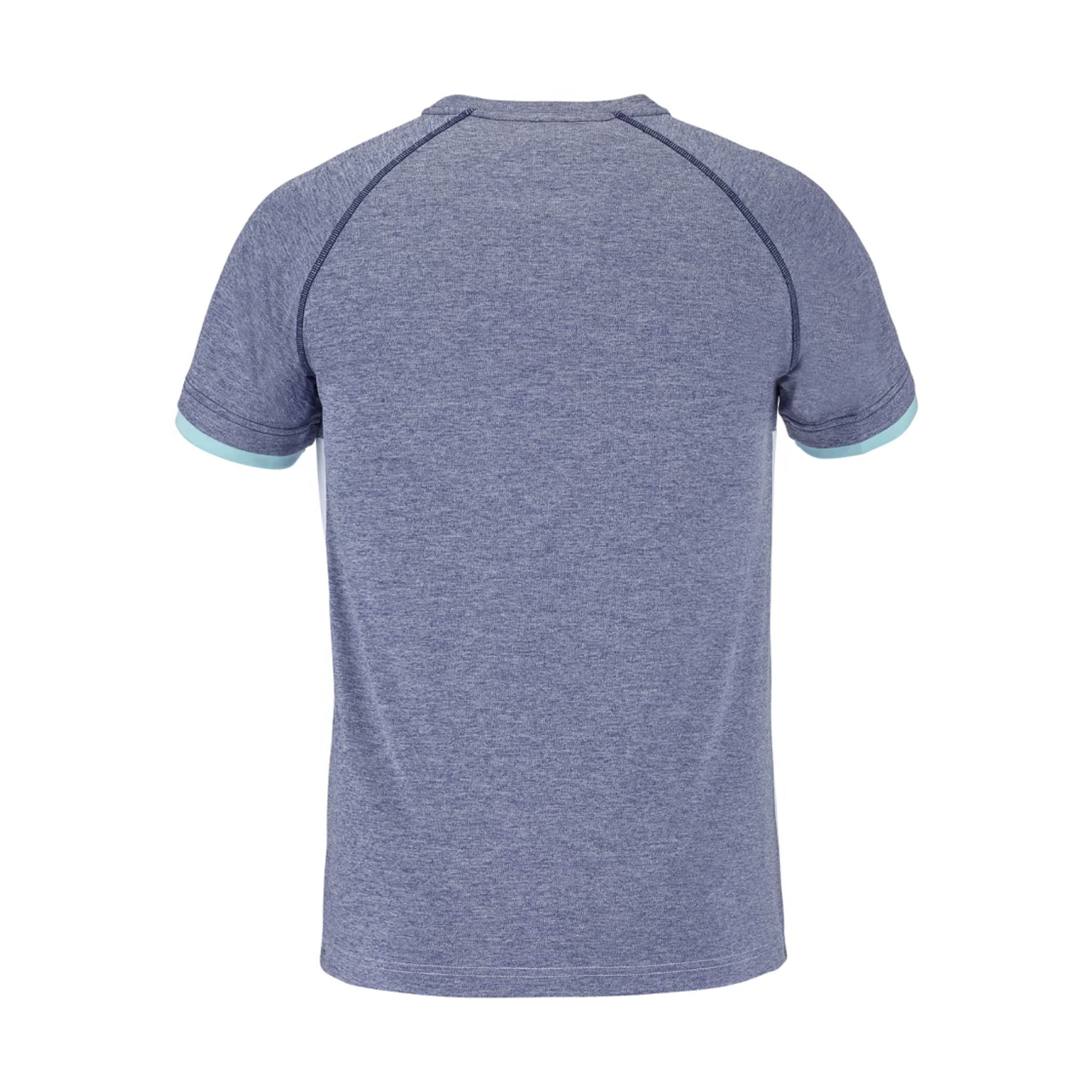 Babolat Boys' Play Short Sleeve Crew Neck T-Shirt - White & Heather Blue - Comfortable Cotton Tennis Shirt for Kids' Sports & Casual Wear
