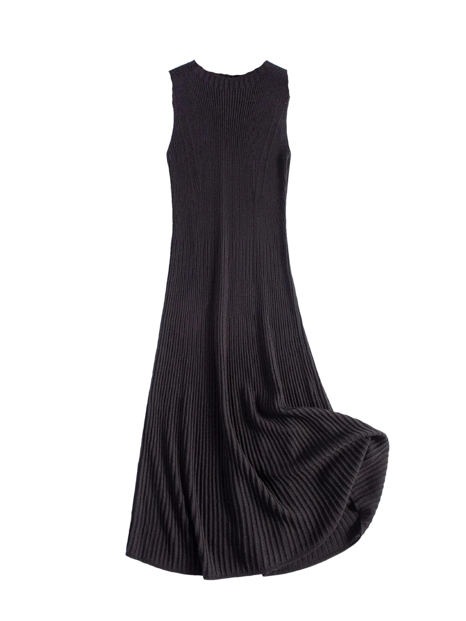 Merino Wool Sleeveless Maxi Dress for Women - Slim Fit Winter & Fall Long Dress | Perfect for Casual Outings, Office Wear & Holiday Parties