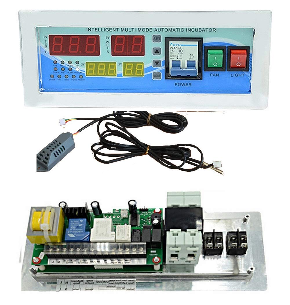 Xcluma XM-18E XM18 Automatic Egg Incubator Controller - Digital Thermostat & Humidity Sensor with 6 Programmable Modes for Poultry, Chicken, Duck, Quail Eggs - Perfect for Home Farming & Hatching Projects