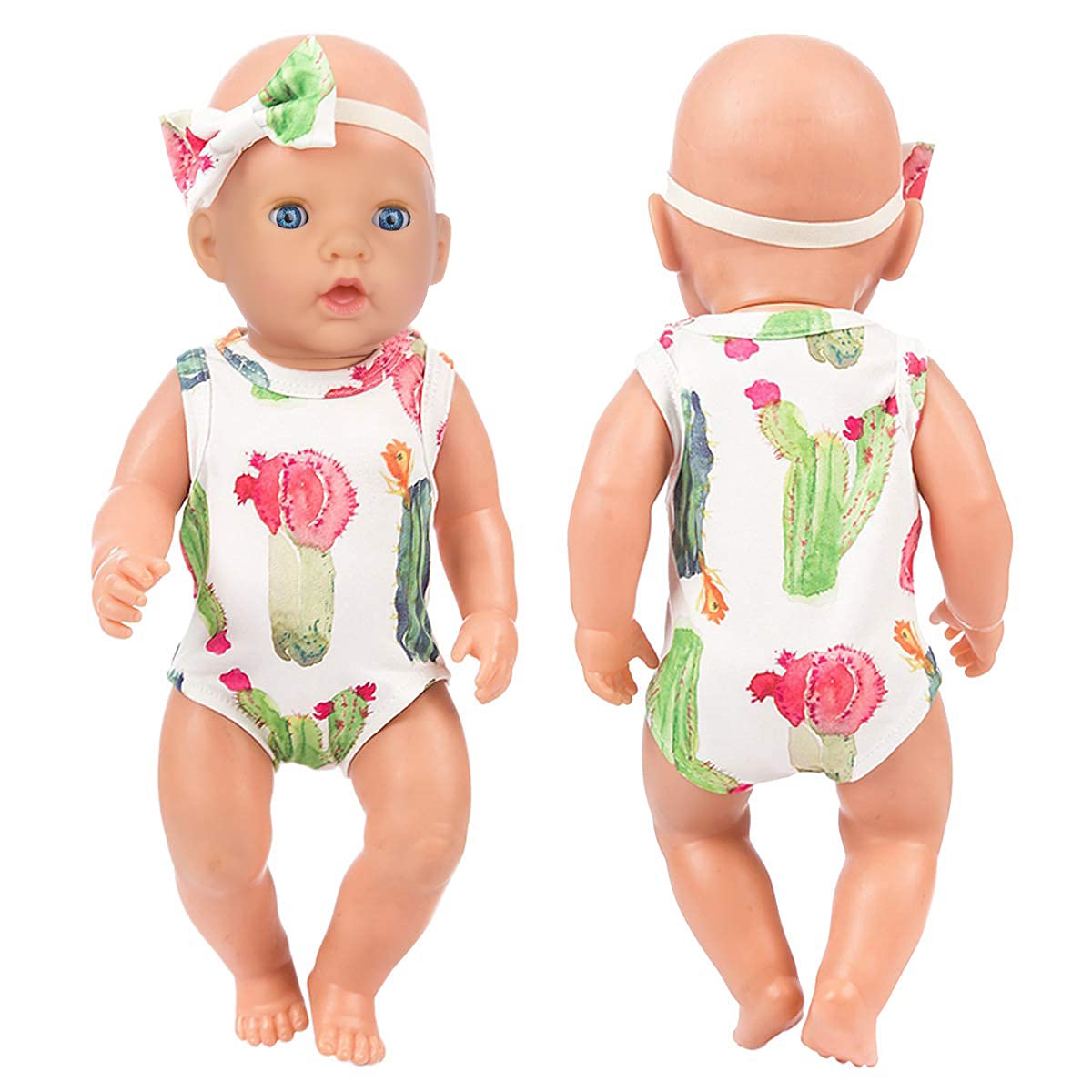 14-16 Inch Baby Doll Clothes Set with Headbands - for 43cm Newborn & 18