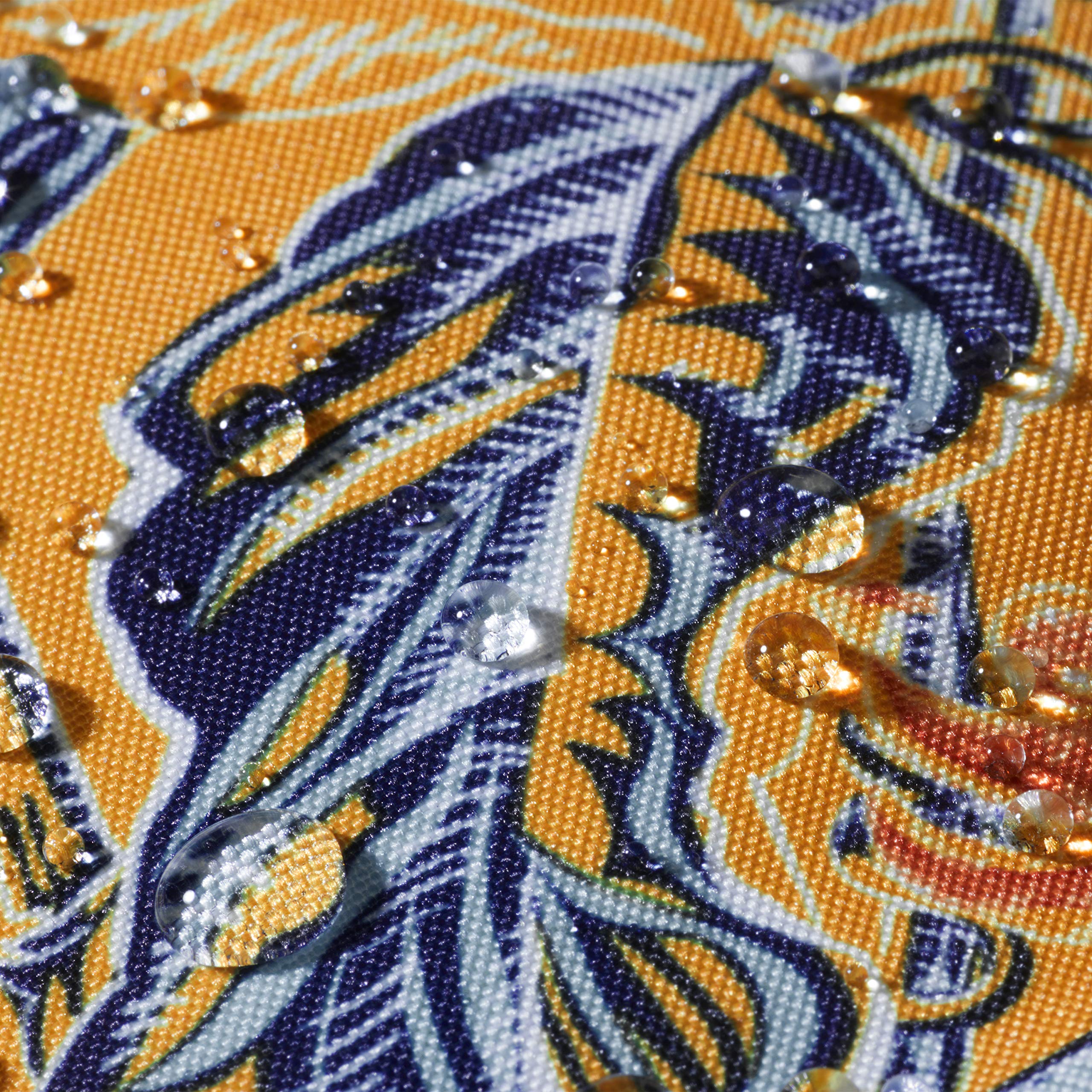 Vera Bradley by Classic Accessories 9 Foot Water-Resistant Market Umbrella - Rainforest Toile Gold Pattern - Perfect for Outdoor Events, Beach Trips & Garden Parties