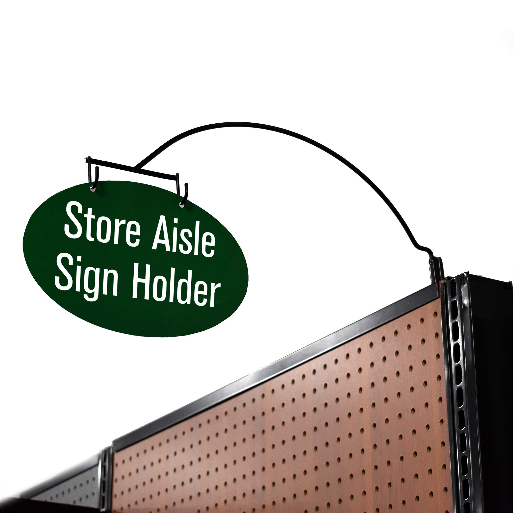 10 Pack Arched Magnetic Store Aisle Sign Holder - Department Walkway Section Marker & Labeler for Gondola Shelving (10 Magnetic Bases & 20 Sign Arms) - Perfect for Retail Stores, Supermarkets & Warehouse Organization