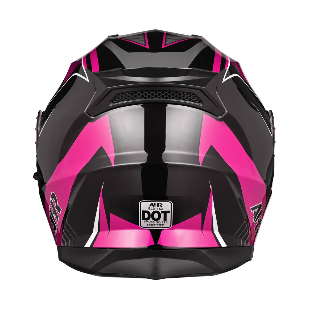 TheLAShop Modular Motorcycle Helmet RUN M3 - DOT Approved Flip-Up Full Face Helmet in Black & Pink for Men & Women - Perfect for Commuting, Touring & Street Riding