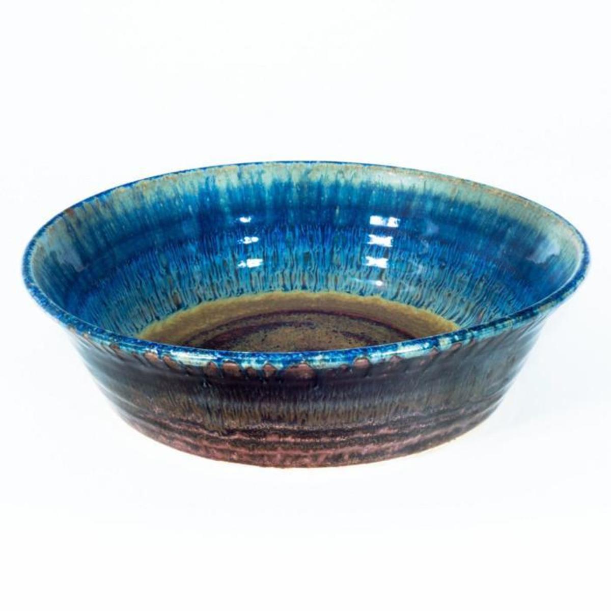 Blanket Creek Pottery Small Baker in Amber Blue - Handmade Ceramic Baking Dish for Bread, Desserts & Casseroles | Perfect for Home Baking & Gift Giving