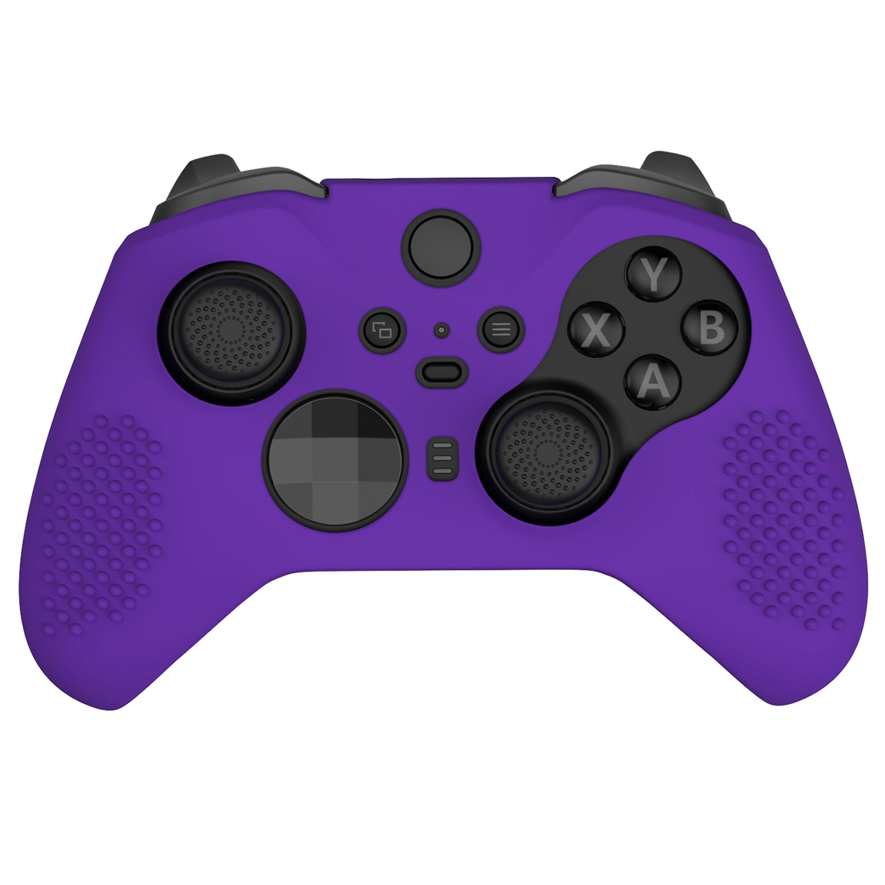 eXtremeRate PlayVital Purple Anti-Slip Silicone Controller Cover for Xbox One Elite Series 2 (Model 1797 & Core) - Soft Protective Skin with Thumb Grips & Analog Caps | Perfect for Gaming, Streaming & Long Play Sessions XBOWP0061GC