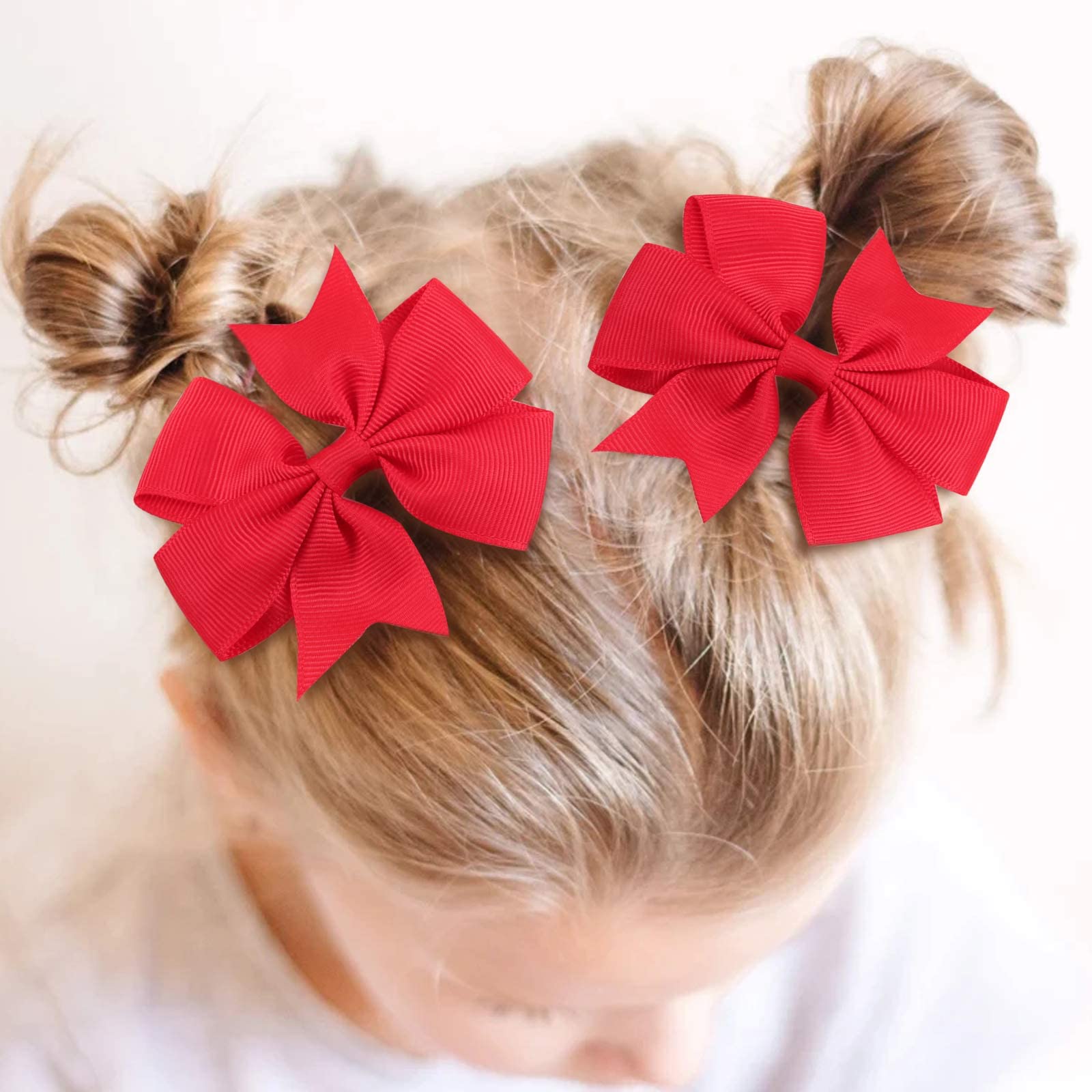 3 Inch Hair Bows for Baby Girls | Oaoleer Pinwheel Bows with Grosgrain Ribbon | Toddler Hair Clips & Barrettes Accessories (40PCS) - Perfect for Back to School, Birthday Parties & Daily Outfits