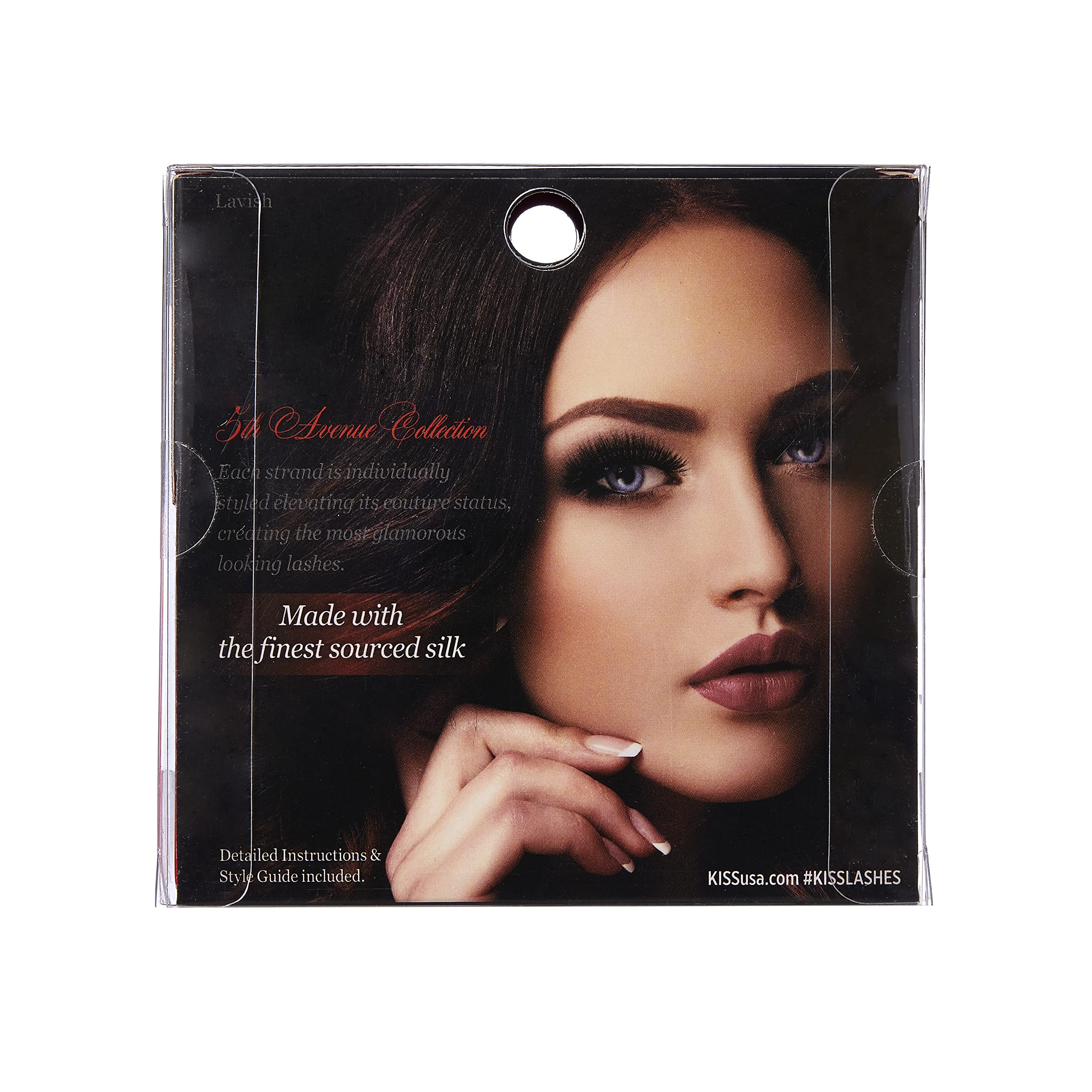 KISS Lash Couture 5th Avenue Collection False Eyelashes - Handcrafted Silk-Like Fibers, Reusable & Contact Lens Friendly (Style 'Splendor') - Includes Adhesive Lash Glue & 1 Pair Black Fake Lashes | Perfect for Parties, Weddings & Special Occasions