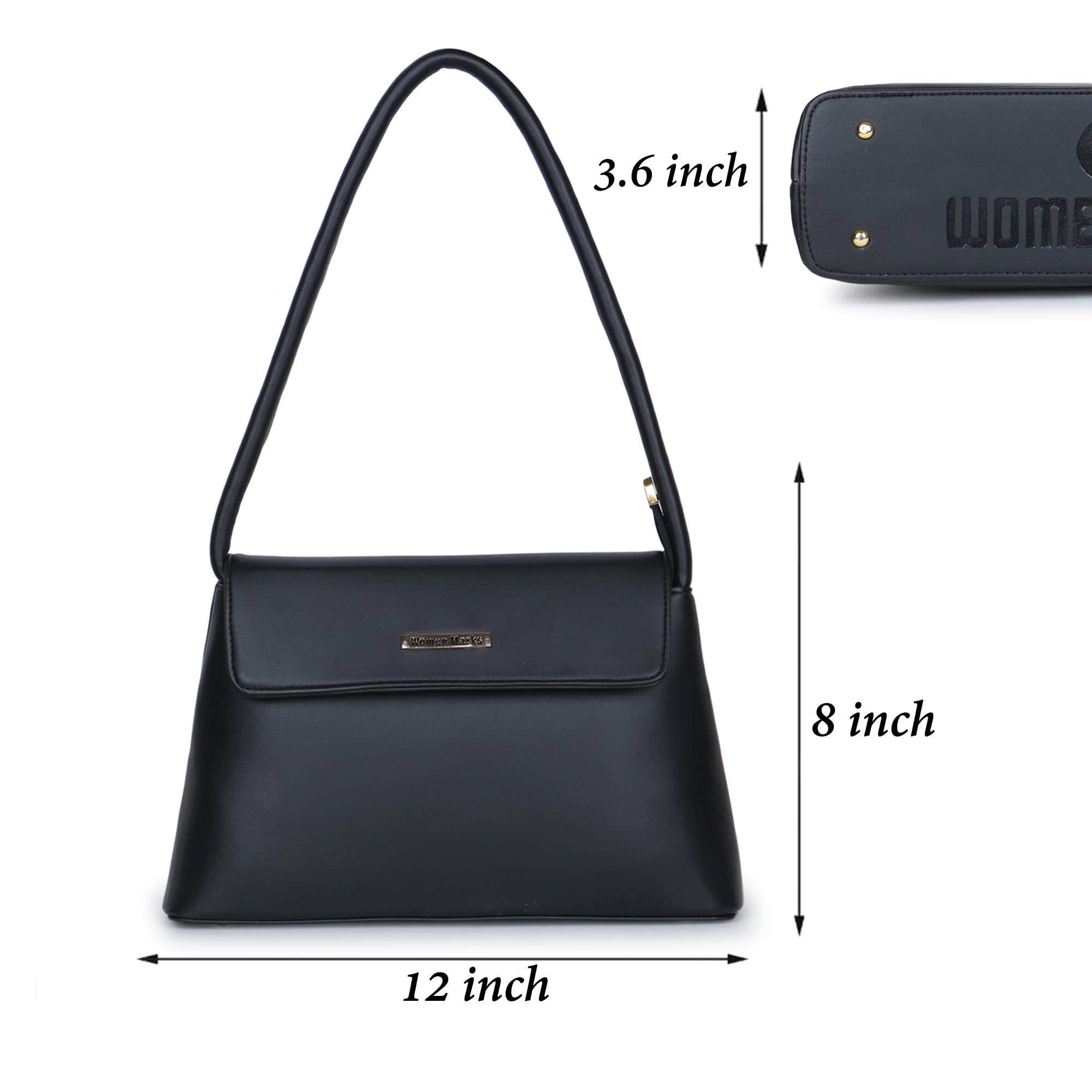 Stylish Women's Baguette Handbag - PU Leather Crossbody & Shoulder Bag with Adjustable Detachable Strap | Perfect for Work, Travel & Everyday Use