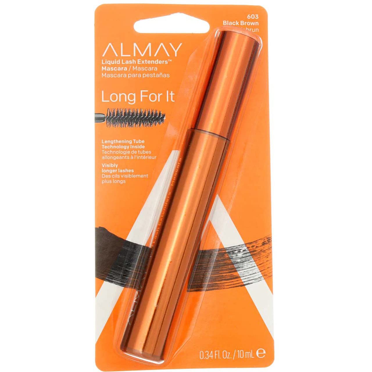 Almay Liquid Lash Extenders Mascara - Black Brown, 0.34 Fl Oz (10mL) - Lengthening & Volumizing Mascara for Natural Looking Lashes | Perfect for Everyday Wear & Special Occasions