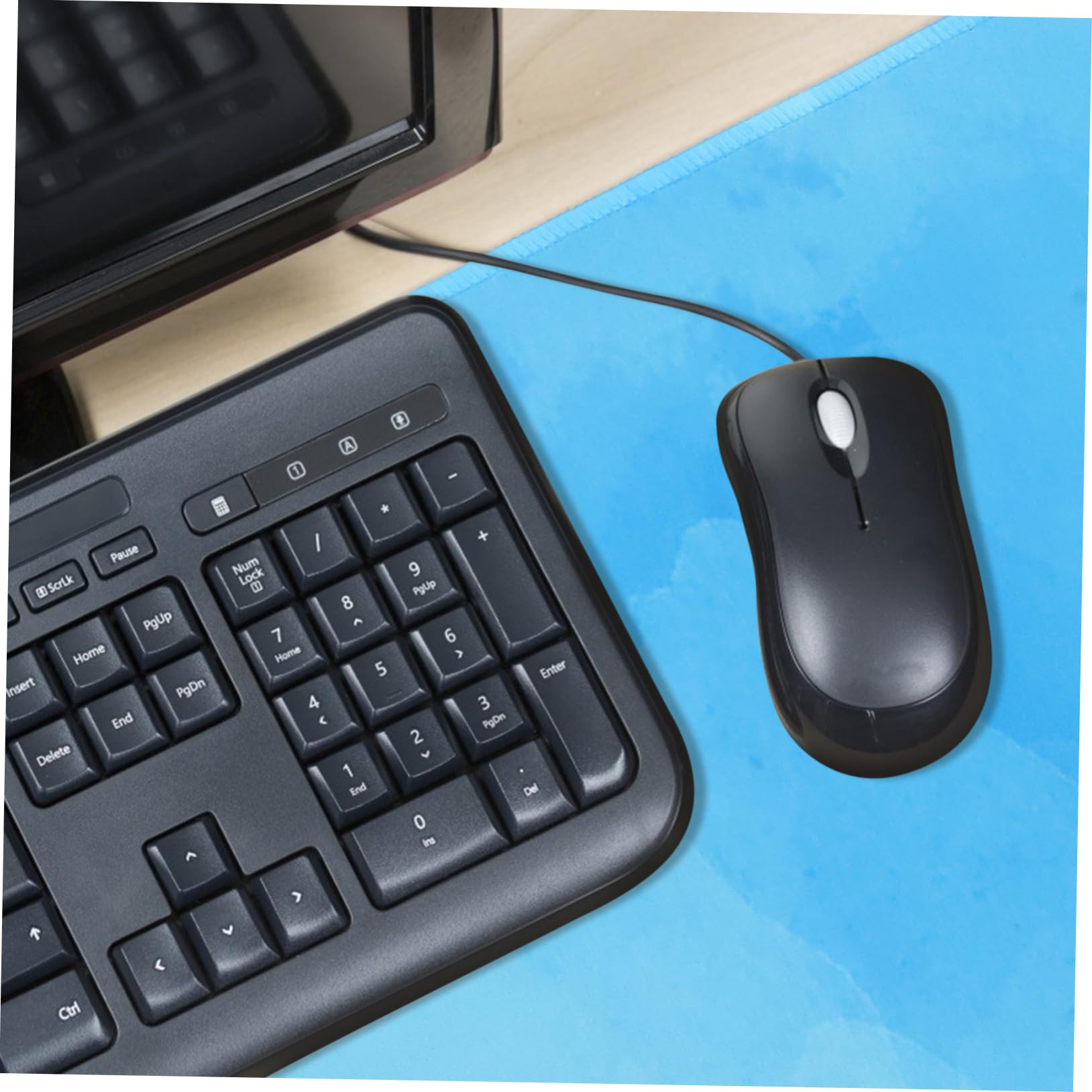 EXCEART Non-Slip Keyboard and Mouse Pad Set - Waterproof Desk Mat for Office, Gaming, and Home Use with Ergonomic Wrist Support - Perfect for Laptop, PC, Notebook Workstations (Black) | Home Office Essentials & Computer Accessories