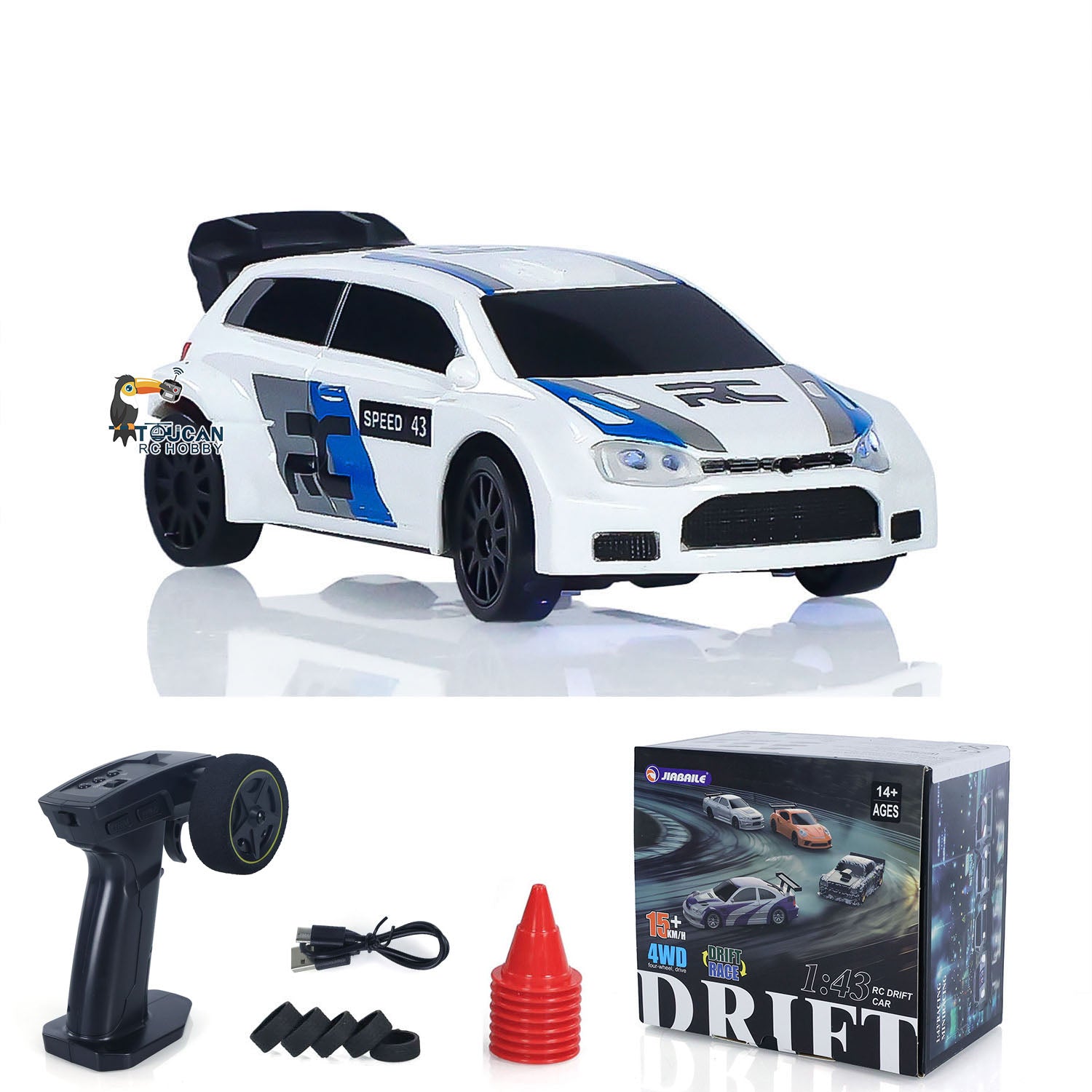 2.4G 1/43 High Speed Remote Control Racing Car - 4WD RTR Mini RC Drift Vehicle with Battery - Perfect Toy Gift for Kids | Indoor & Outdoor Play, Birthday Presents, Racing Competitions
