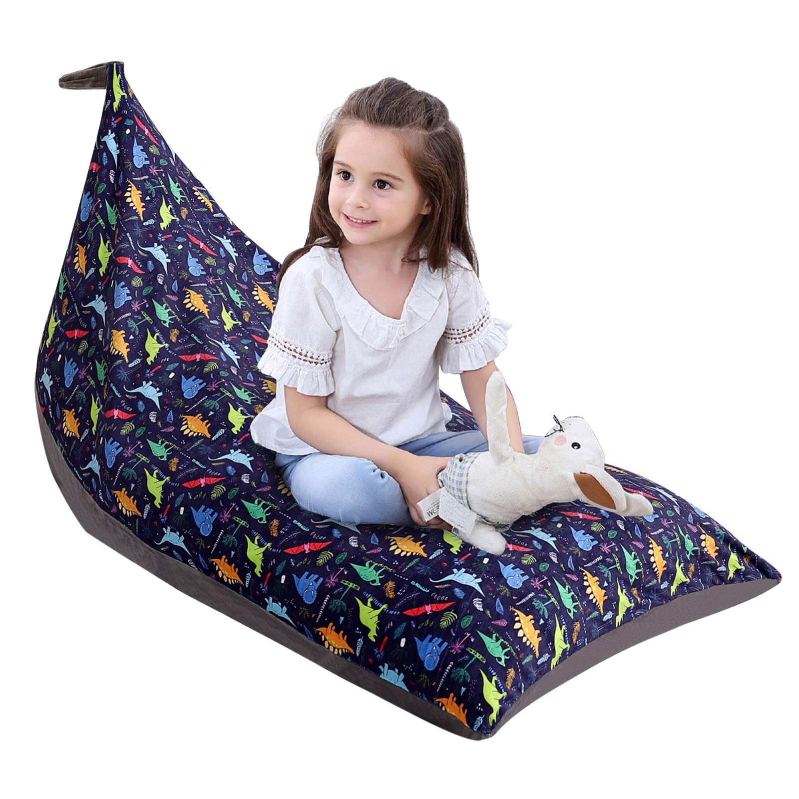 OhhGo Large Plush Toy Storage Bag - Foldable Lounge Chair for Kids, Teens & Adults (30x50x30 Inches) | Stuffed Animal Organizer | Perfect for Playrooms, Dorms & Living Rooms
