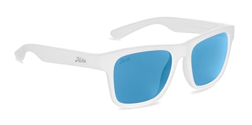 Satin White Frame / Grey With Cobalt Mirror Lens