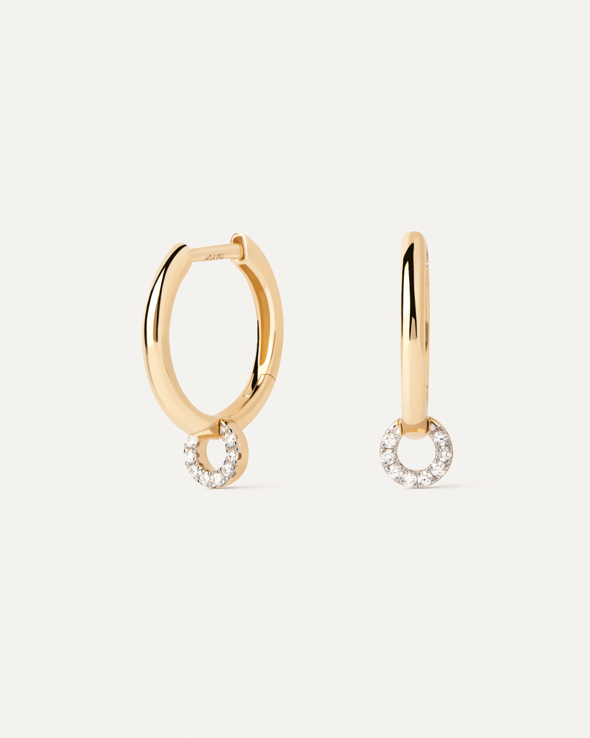 Diamond and Gold Loop Single Hoop Earrings for Women - Elegant Everyday Jewelry for Parties, Weddings & Gifts