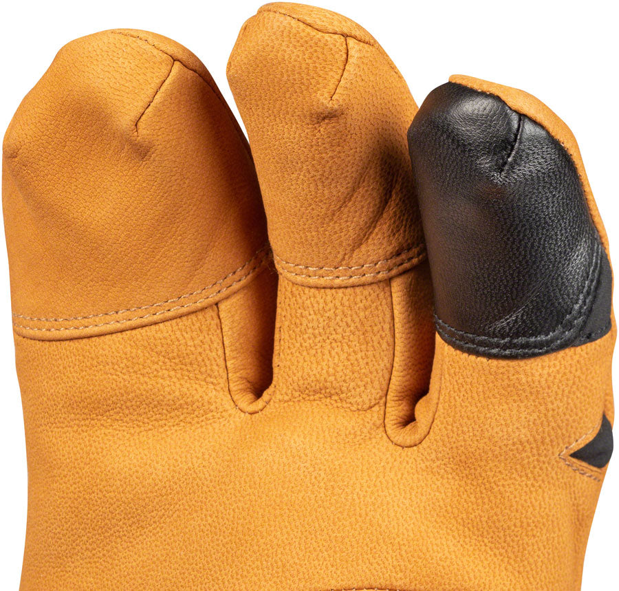 45NRTH 2023 Sturmfist 4 LTR Leather Gloves - Tan/Black, Lobster Style, X Small - Winter Cycling & Snowmobile Gloves for Extreme Cold Weather Protection