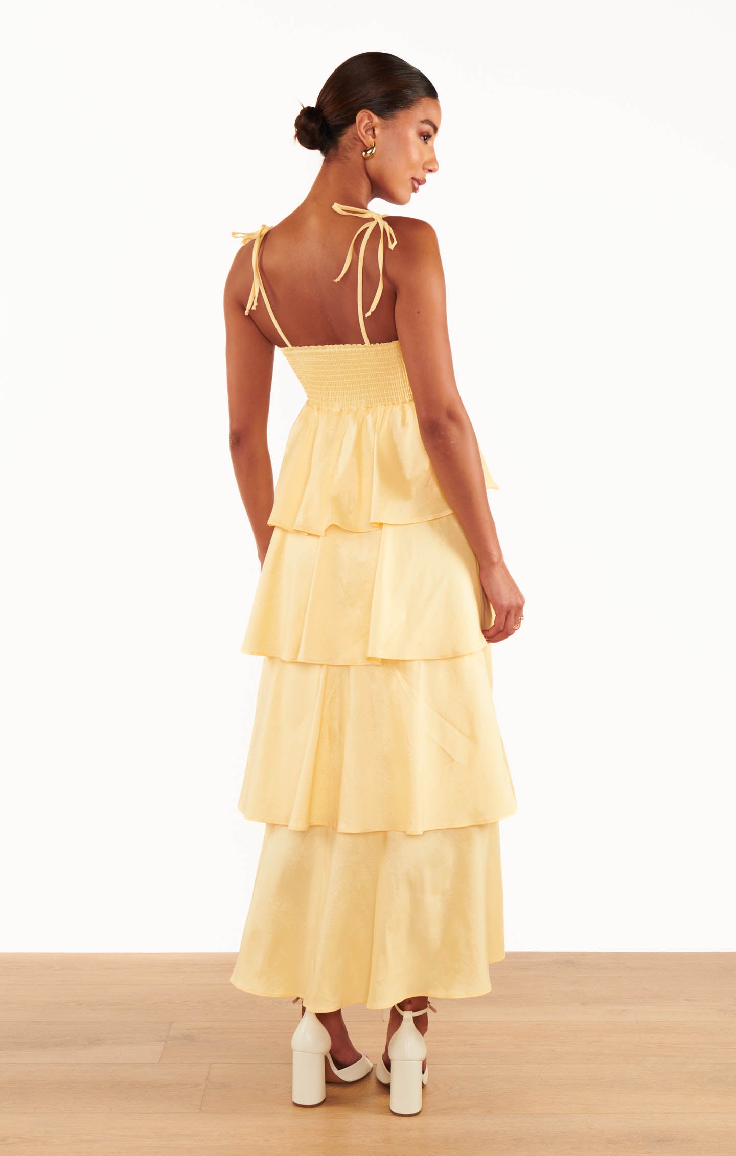 Meet Cute Dress - Pale Yellow Taffeta Party Gown | Elegant Formal Wear for Weddings, Prom & Special Occasions