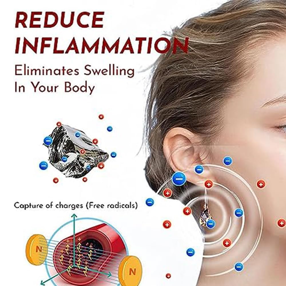GuyAna Quartz Stone Lymphatic Magnetic Therapy Earrings - Germanium Lymphvity Earrings for Women | Lymphatic Drainage & Weight Loss Jewelry (2-Piece Set) | Perfect for Detox, Wellness & Fashion Accessories