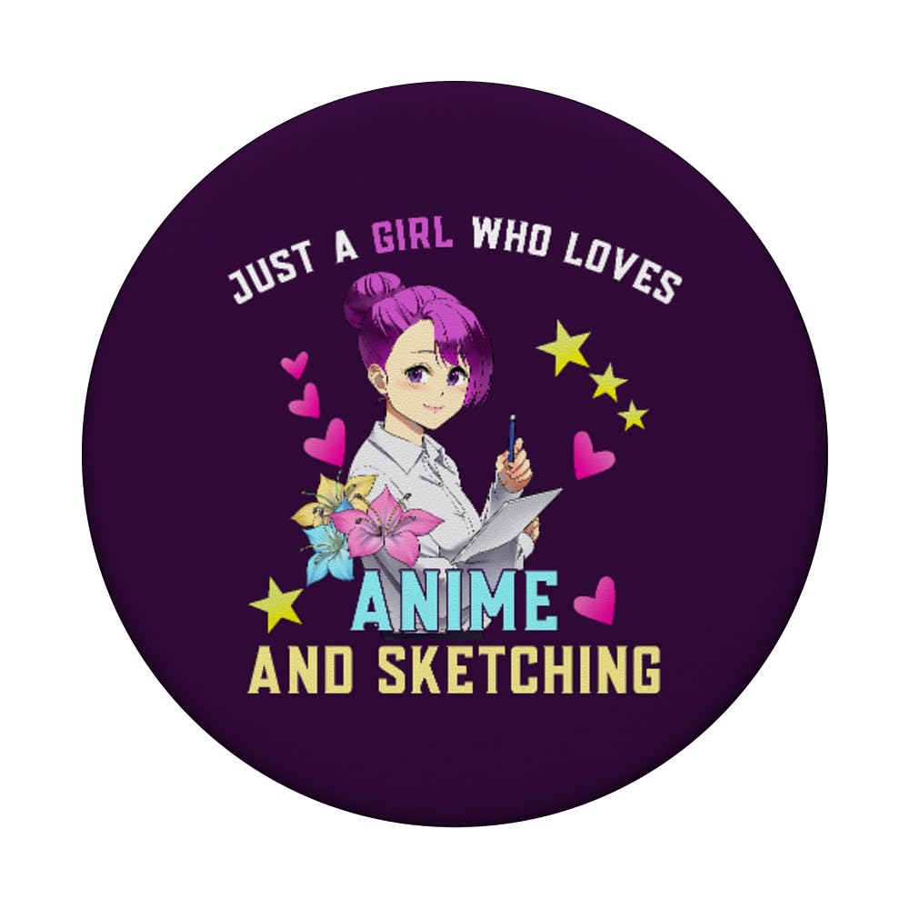 Anime & Sketching Lover PopSockets Adhesive PopGrip - Swappable Phone Grip & Stand for Artists, Students & Anime Fans - Perfect for Phones, Tablets & Sketchbooks