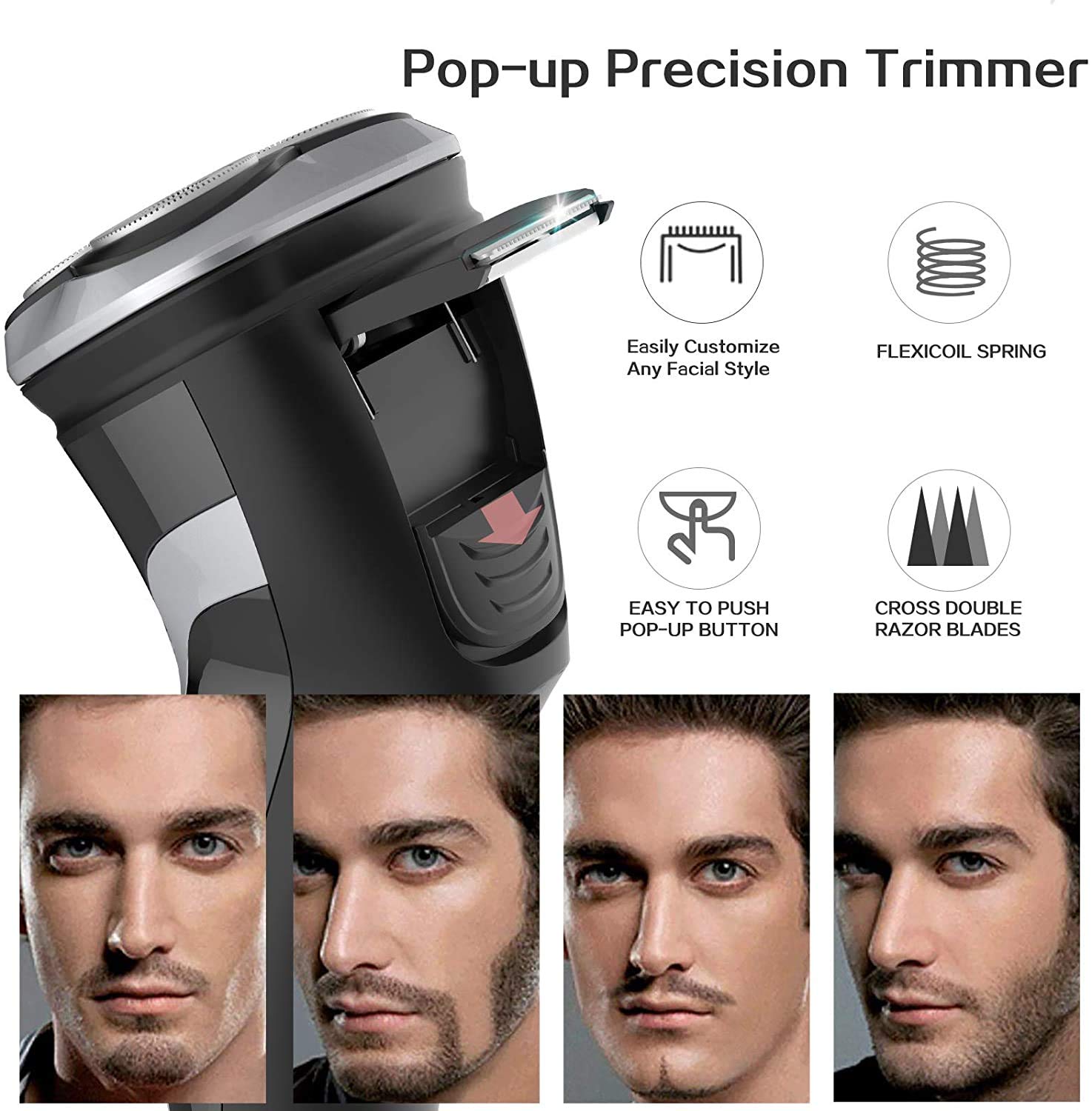 MAX-T Men's Electric Razor - Rechargeable Wet & Dry Rotary Shaver with 3D Floating Heads for Smooth Shaving | Perfect for Travel, Gym & Daily Use (Black)