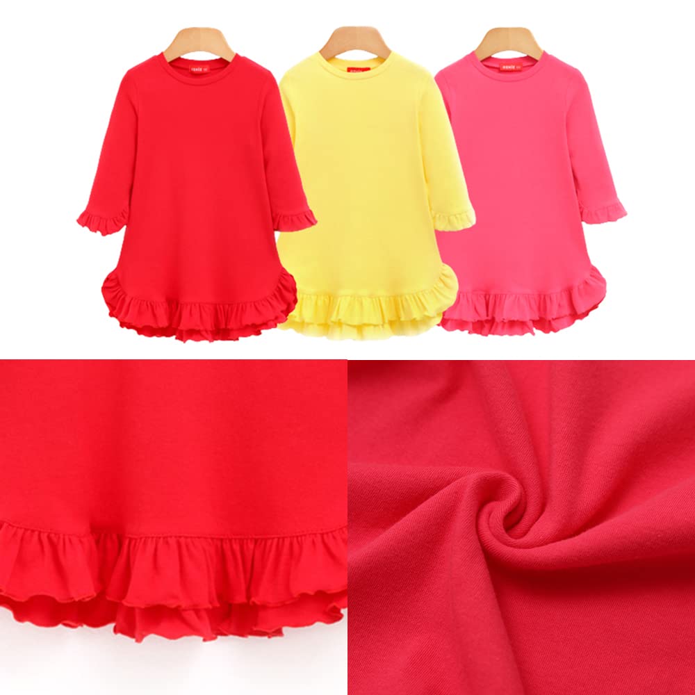 Red Holiday Dress for Toddler Girls - Long Sleeve Christmas Party Dress for Kids - Perfect for Family Gatherings, Photo Shoots & Festive Celebrations