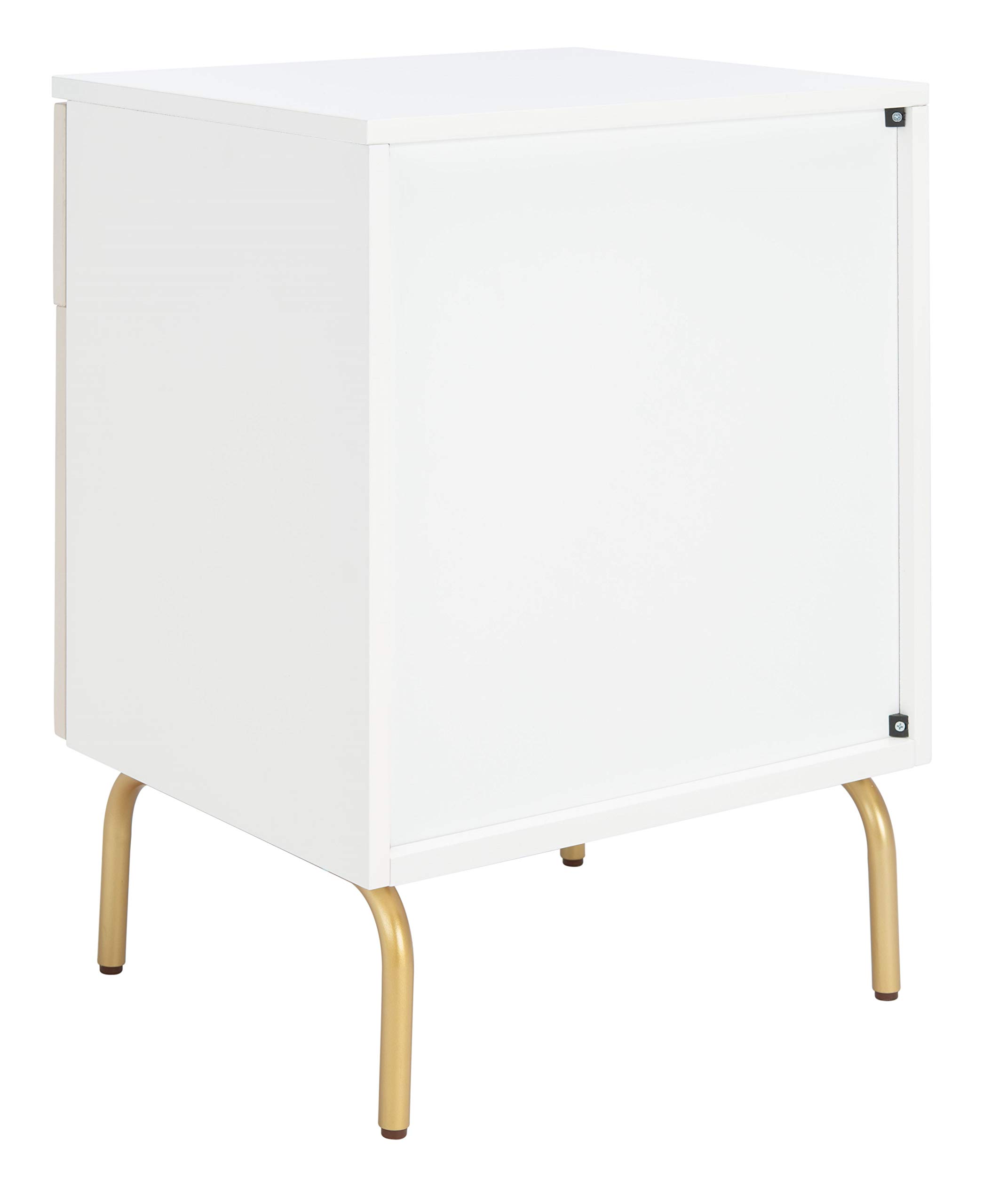 SAFAVIEH Genevieve 2-Drawer Nightstand - White Washed Wood Bedside Table with Storage for Bedroom, Living Room & Office - Modern Farmhouse Style Night Stand with Smooth Gliding Drawers