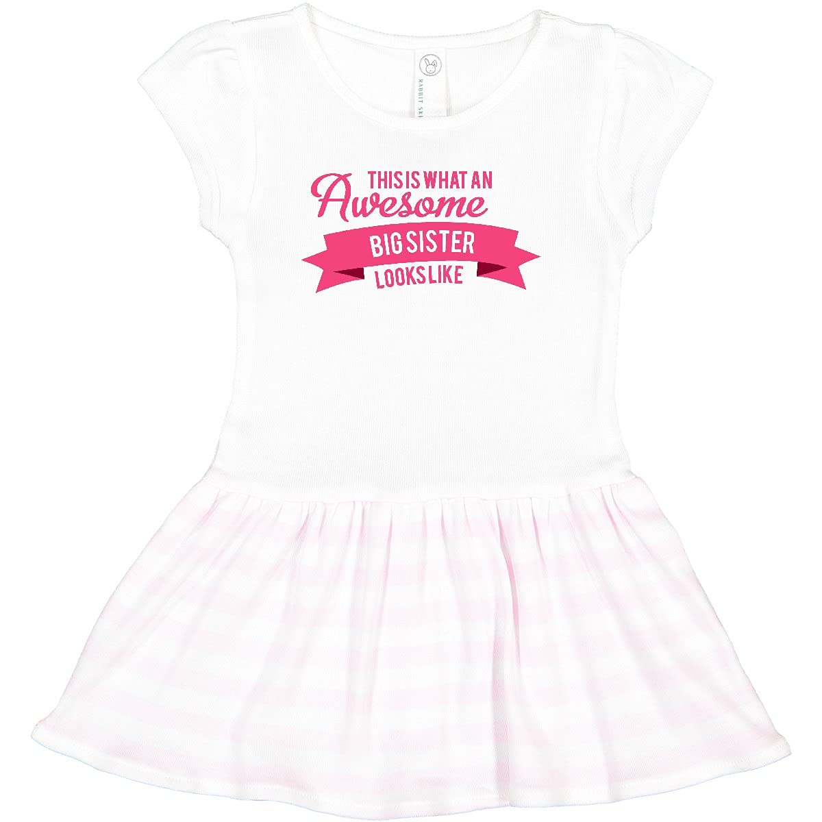 Inktastic 'This is What an Awesome Big Sister Looks Like' Toddler Dress - Cute Sibling Outfit for Family Photos & Special Occasions