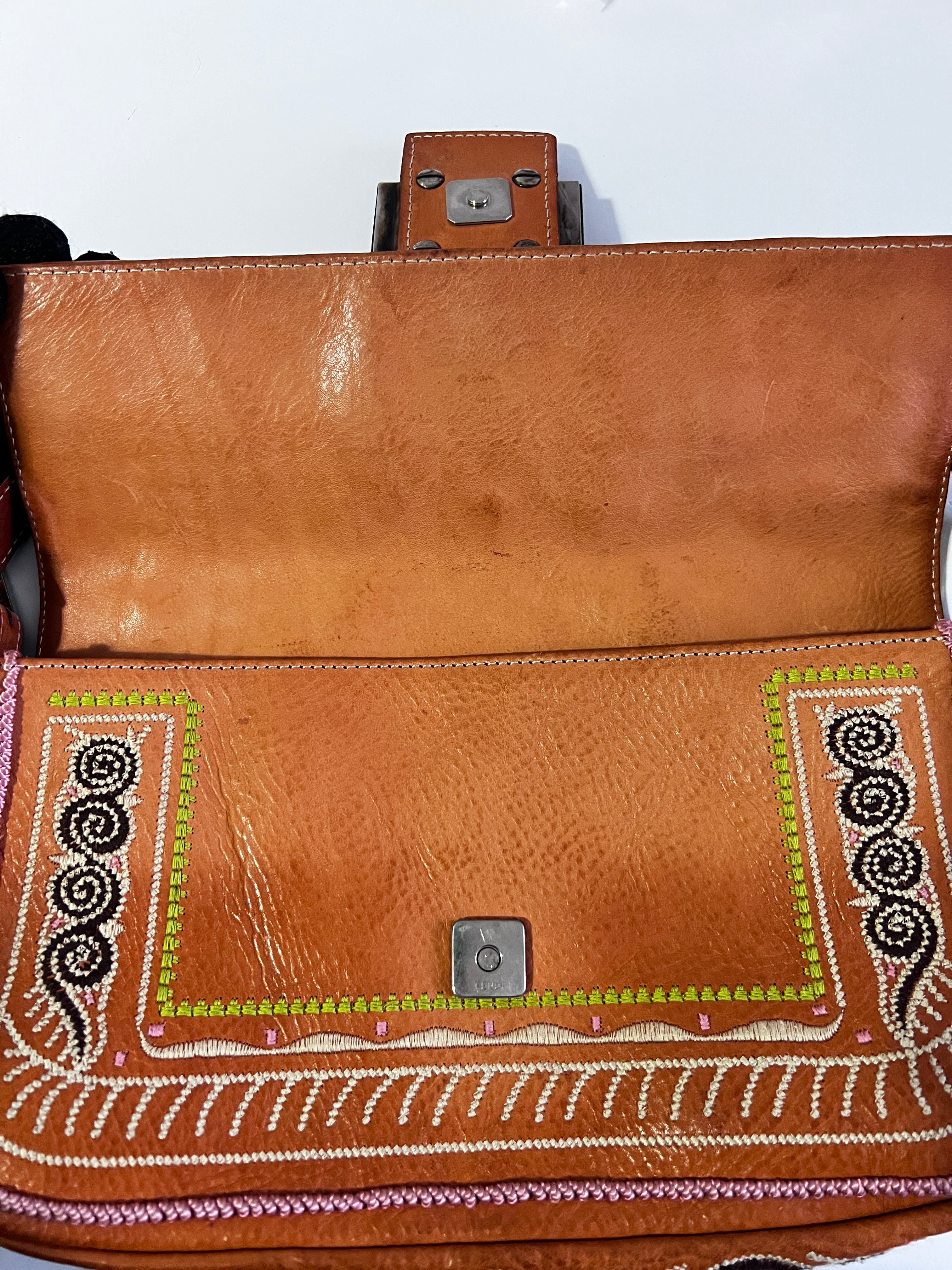 Fendi Embroidered Leather Baguette Bag - Luxury Designer Handbag for Women, Perfect for Parties, Date Nights & Special Occasions