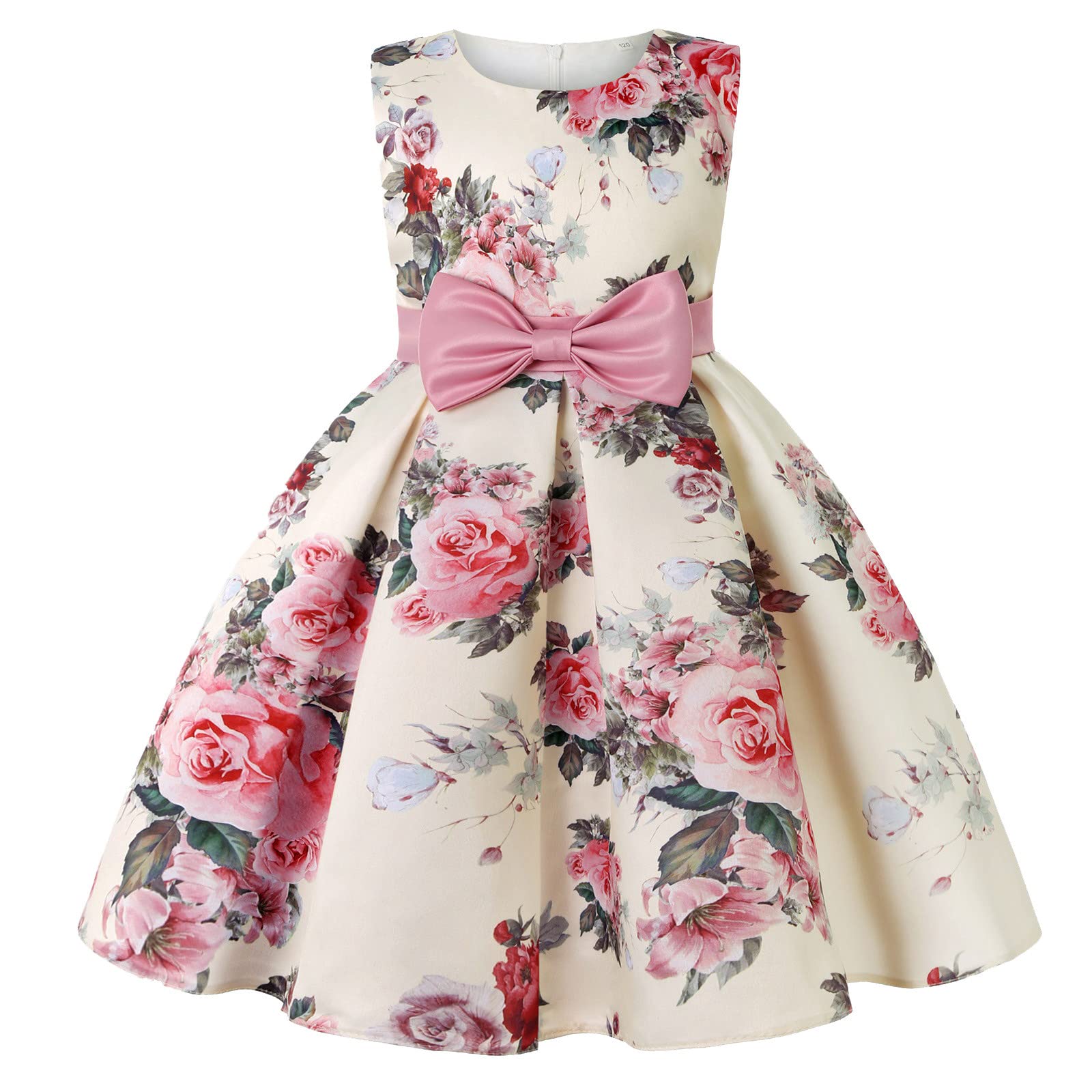 Floral Print Sleeveless Toddler Dress for Girls - Strappy Beach & Wedding Princess Dress | Perfect for Summer Outings, Photo Shoots & Special Occasions